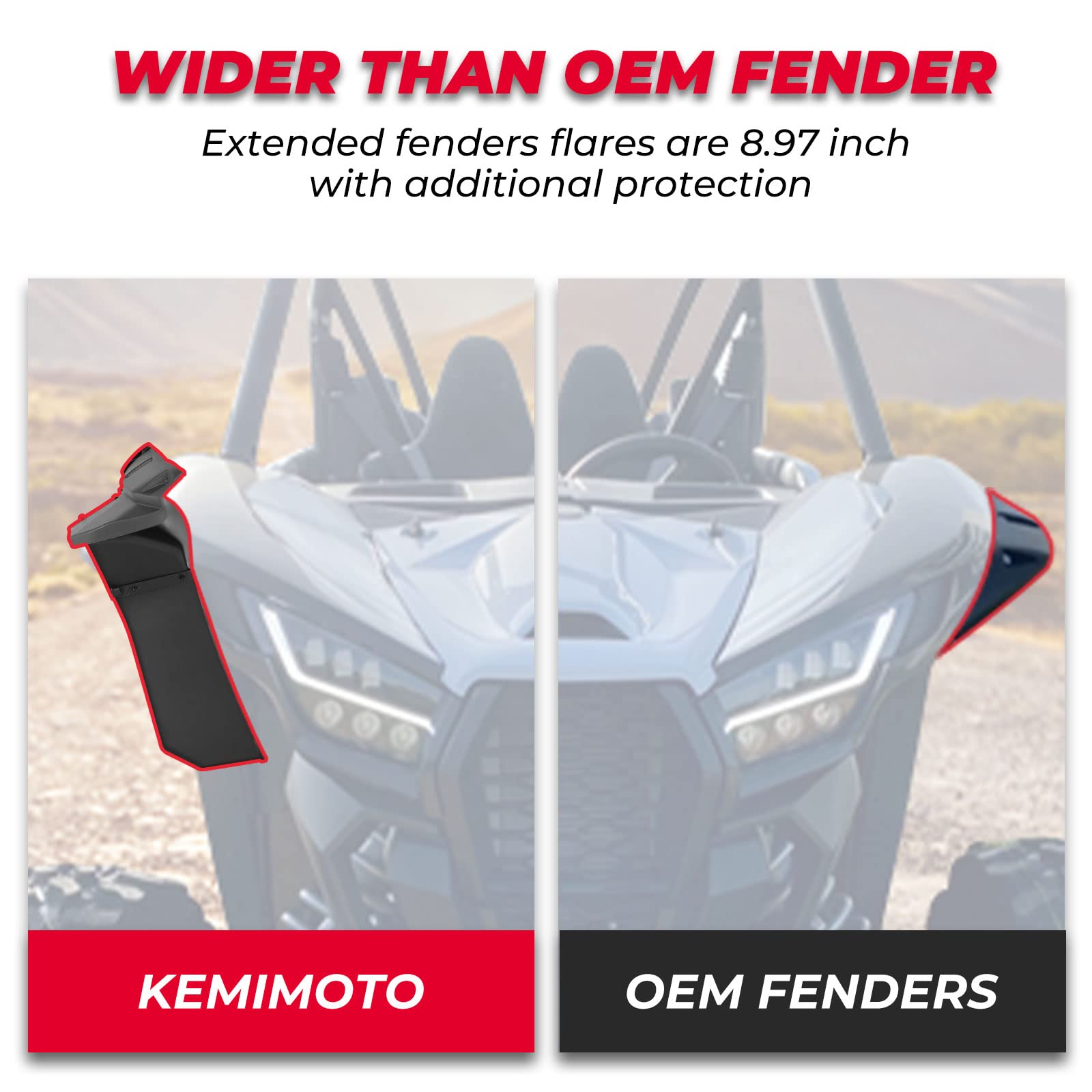 Photo of Soft Cab Enclosures & Fender Flares for Kawasaki Teryx KRX 1000 by Kemimoto - Premium for UTVs / Side by Sides