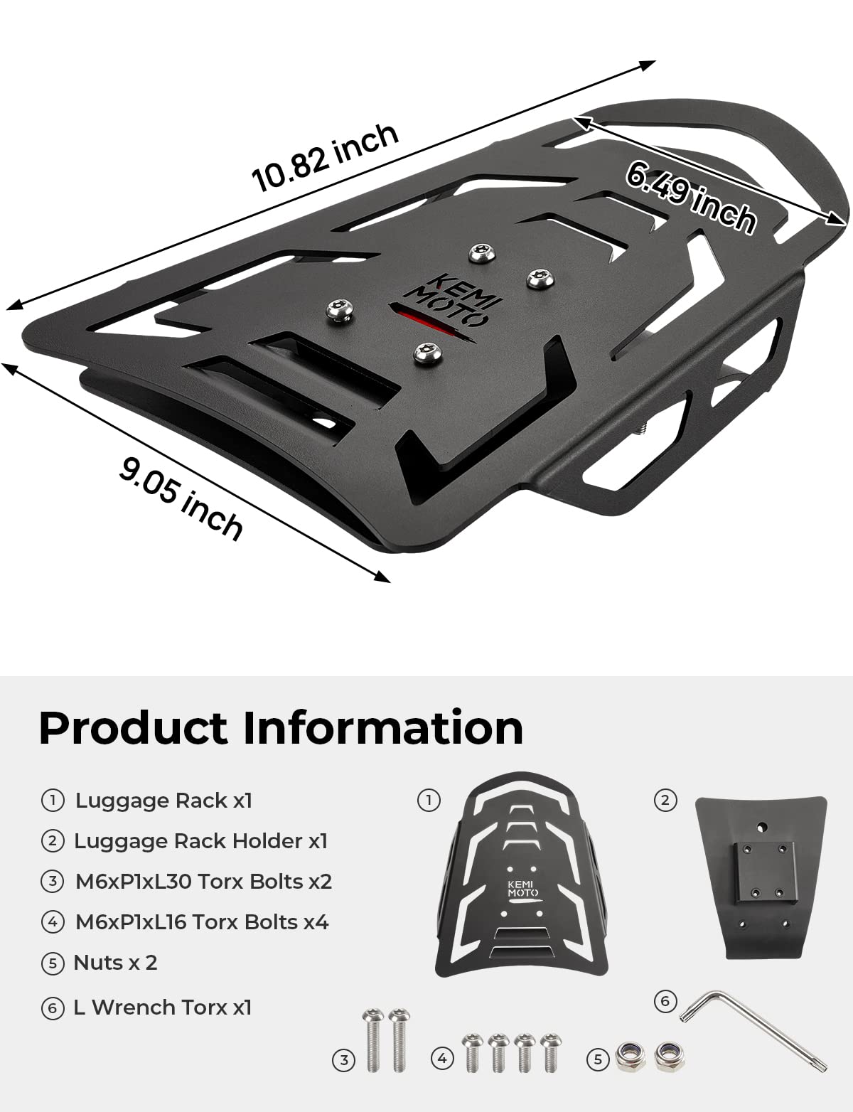 Photo of Motorcycle Rear Luggage Rack for Sportster S RH1250 2021-2025 by Kemimoto - Premium for UTVs / Side by Sides