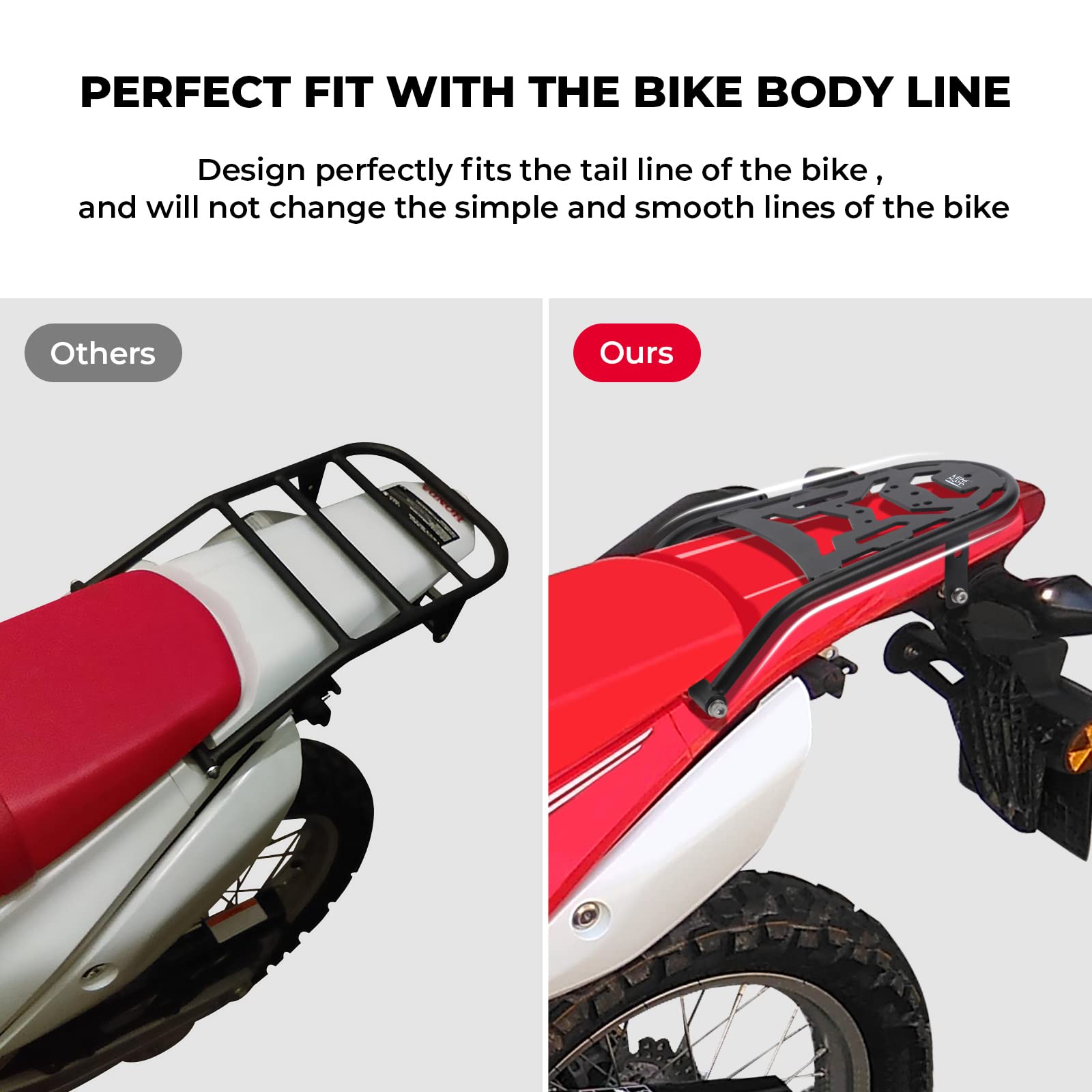Photo of Rear Rack Compatible with CRF250L CRF250M by Kemimoto - Premium for UTVs / Side by Sides