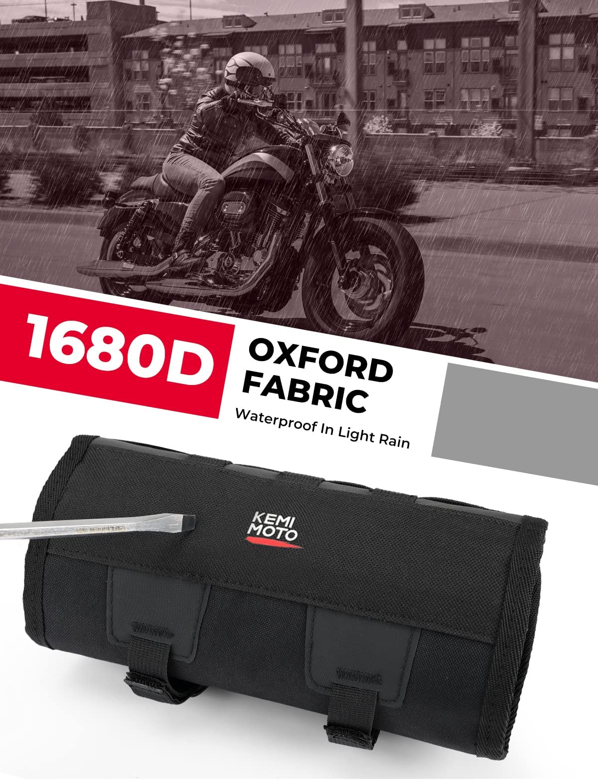 Photo of Tool Bag for Motorcycles Softail Dyna Sportster by Kemimoto - Premium for UTVs / Side by Sides