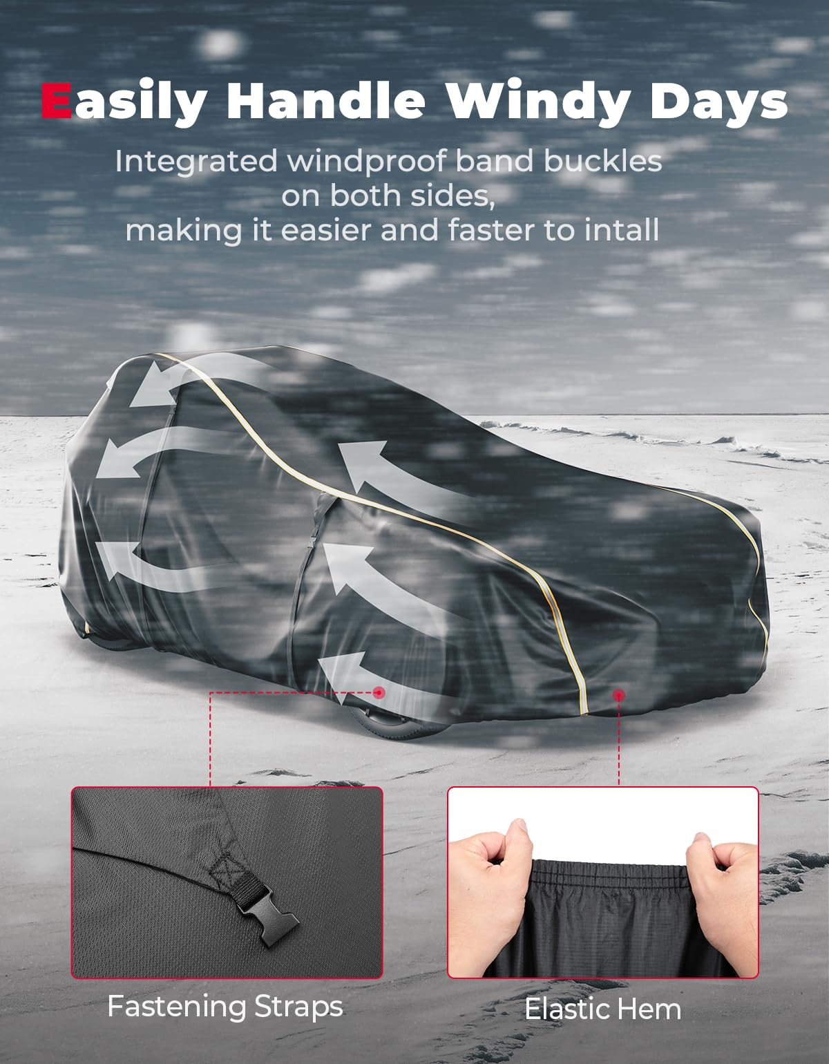 Photo of Kemimoto Full Cover with Reflective Strips for Polaris Slingshot 2015-2025 by Kemimoto - Premium for UTVs / Side by Sides