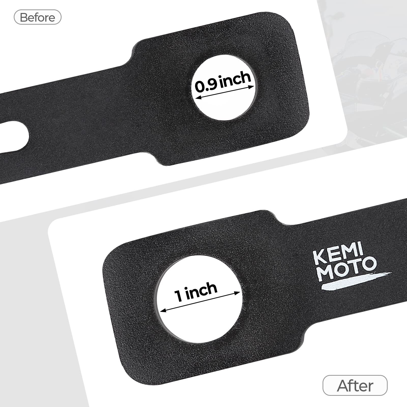 Photo of Motorcycle License Plate Bracket Universal Black by Kemimoto - Premium for UTVs / Side by Sides