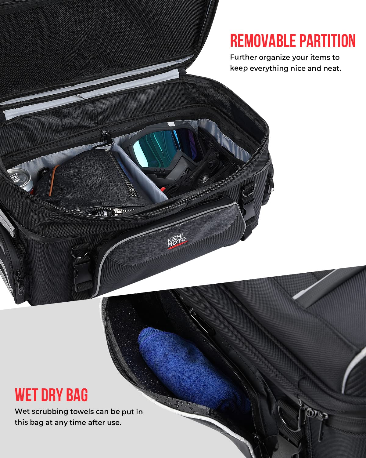 Photo of Motorcycle Luggage Tour-Pack Tail Duffle Bag for Road King Street Glide Road Glide by Kemimoto - Premium for UTVs / Side by Sides