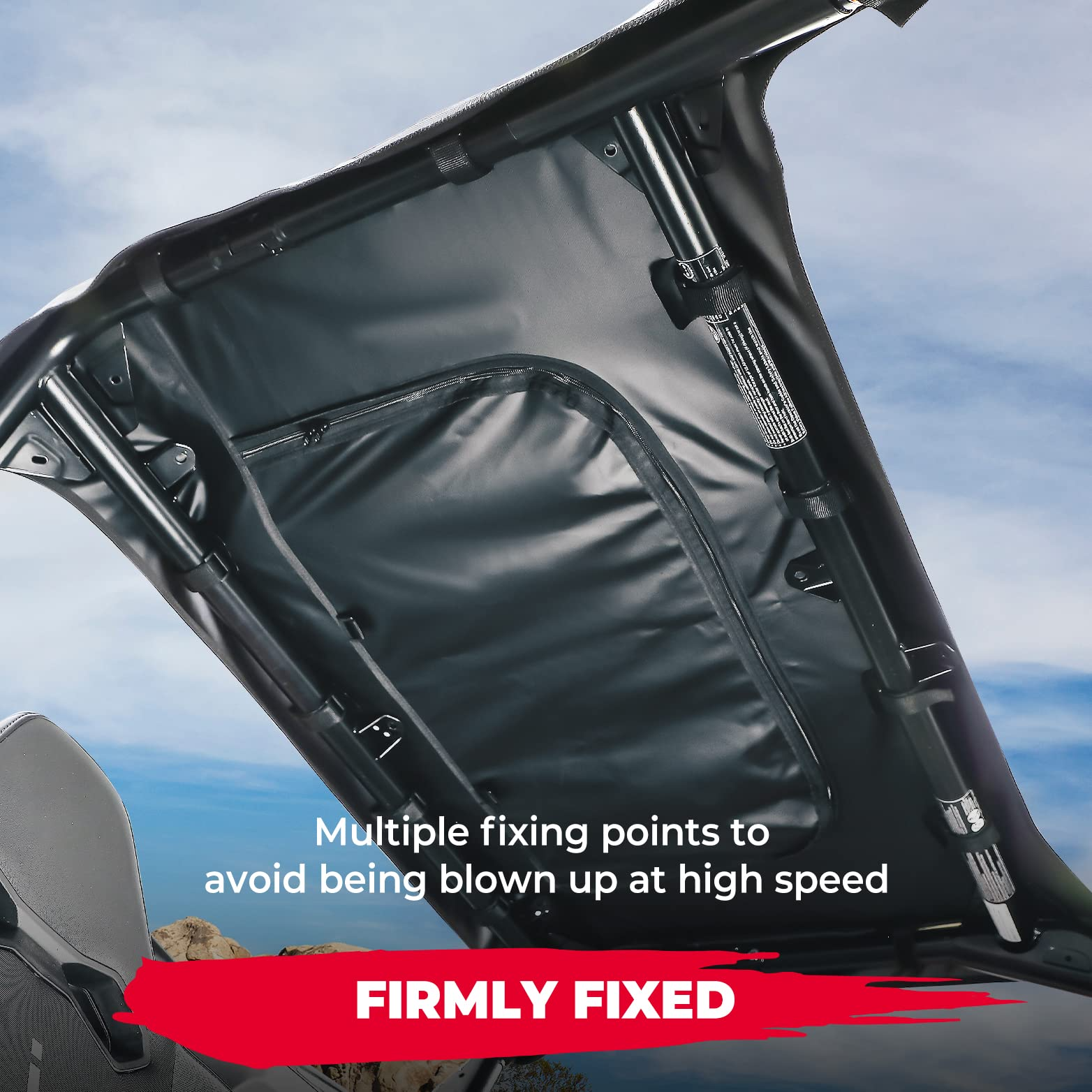 Photo of Ventilated Soft Top with Zipper Design for CFMOTO ZFORCE 950 by Kemimoto - Premium for UTVs / Side by Sides