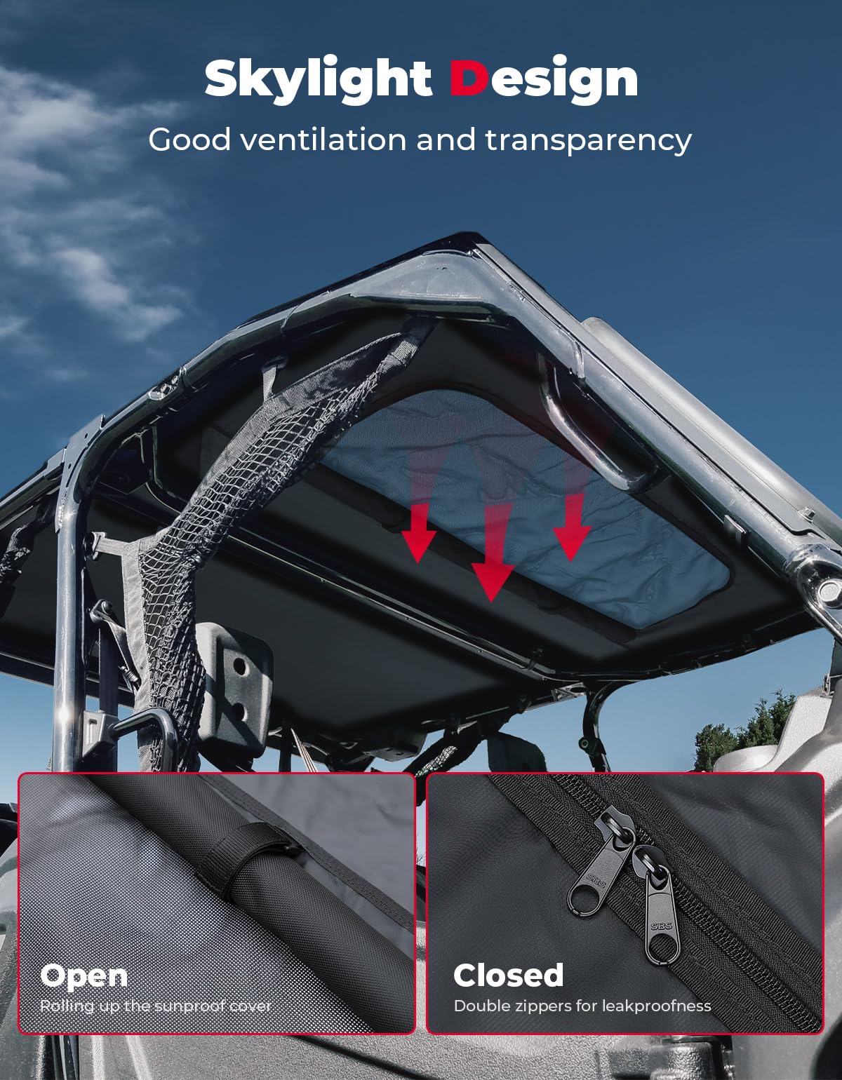 Photo of Upgraded Soft Roof for Pioneer 1000-5 2016-2023 by Kemimoto - Premium for UTVs / Side by Sides