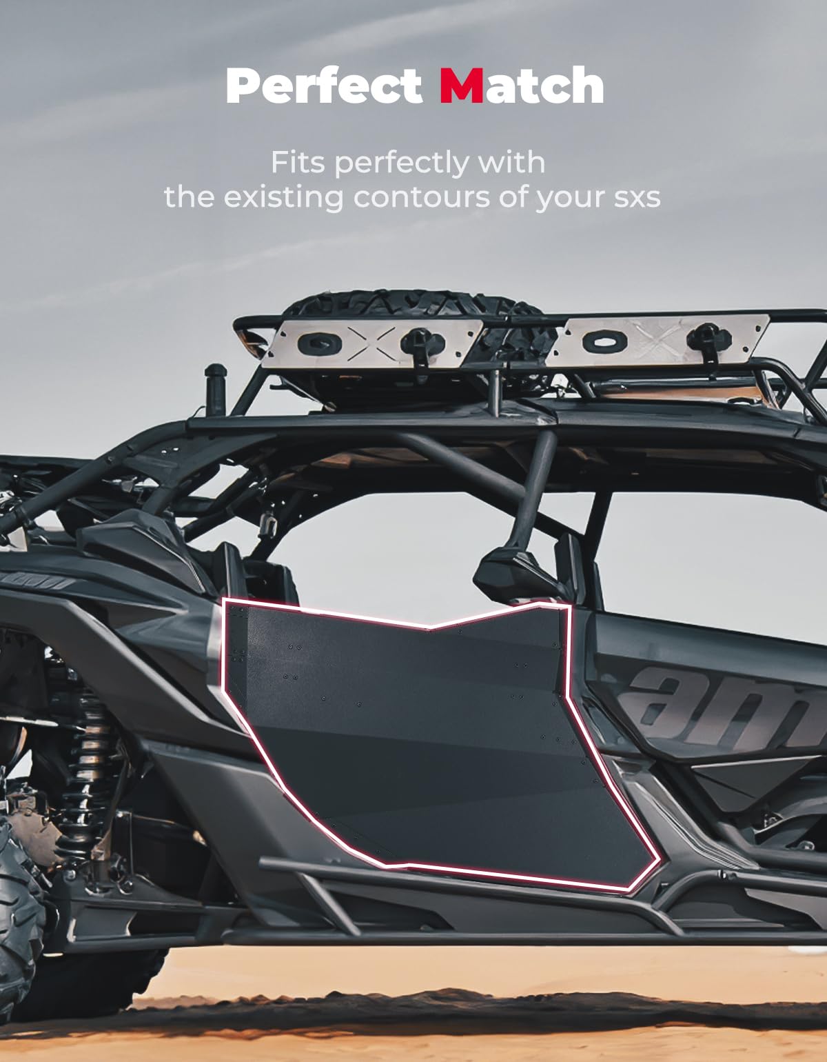 Photo of Rear Full Doors Aluminum for Can-Am Maverick X3 MAX by Kemimoto - Premium for UTVs / Side by Sides