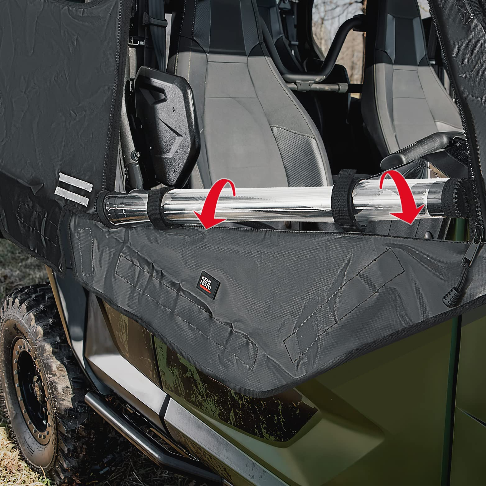 Photo of Soft Cab Enclosure Upper Doors for Yamaha Wolverine X4/SE 2018-2020 by Kemimoto - Premium for UTVs / Side by Sides