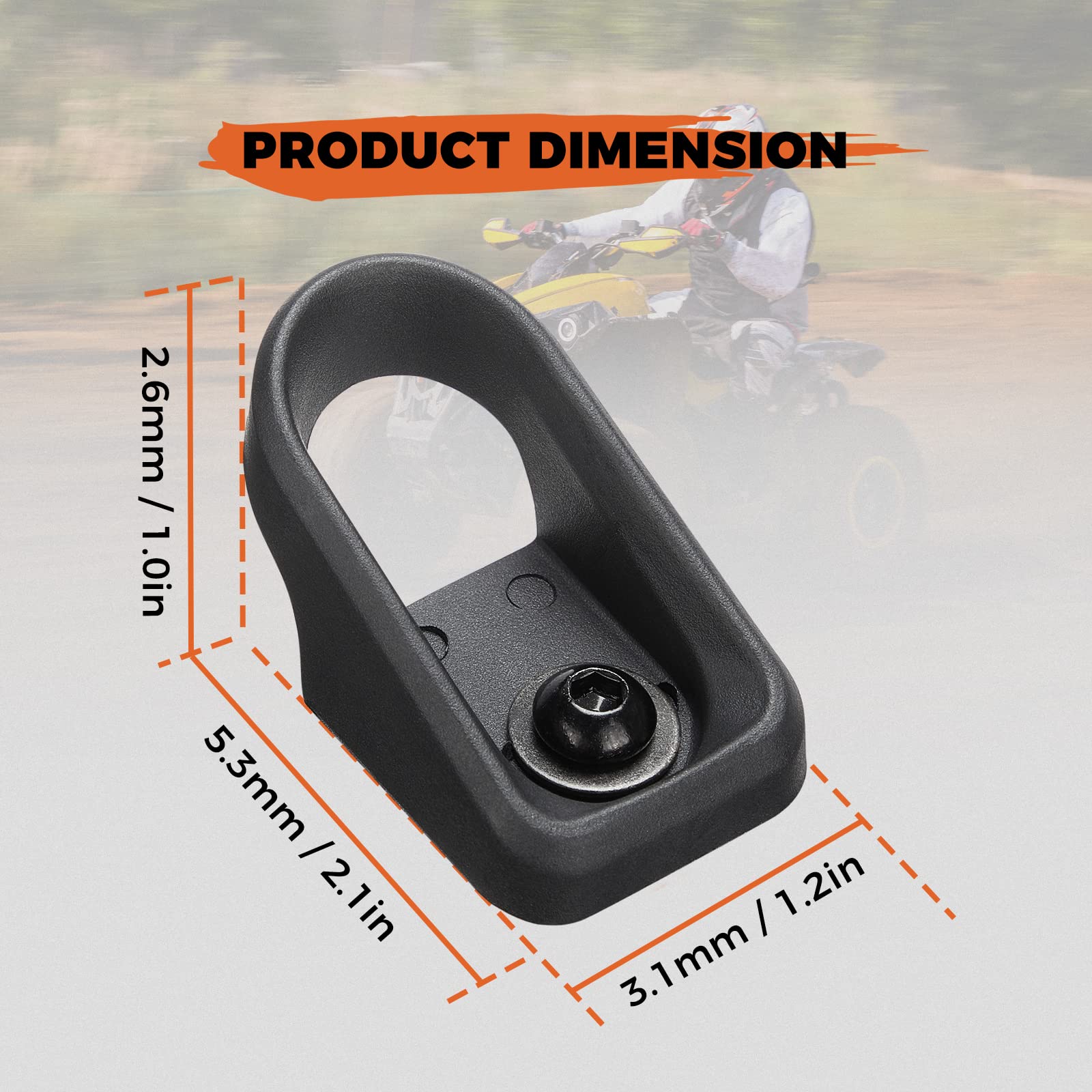 Photo of Tie Down Bracket Hook Tie-Down Anchors for Renegade by Kemimoto - Premium for UTVs / Side by Sides