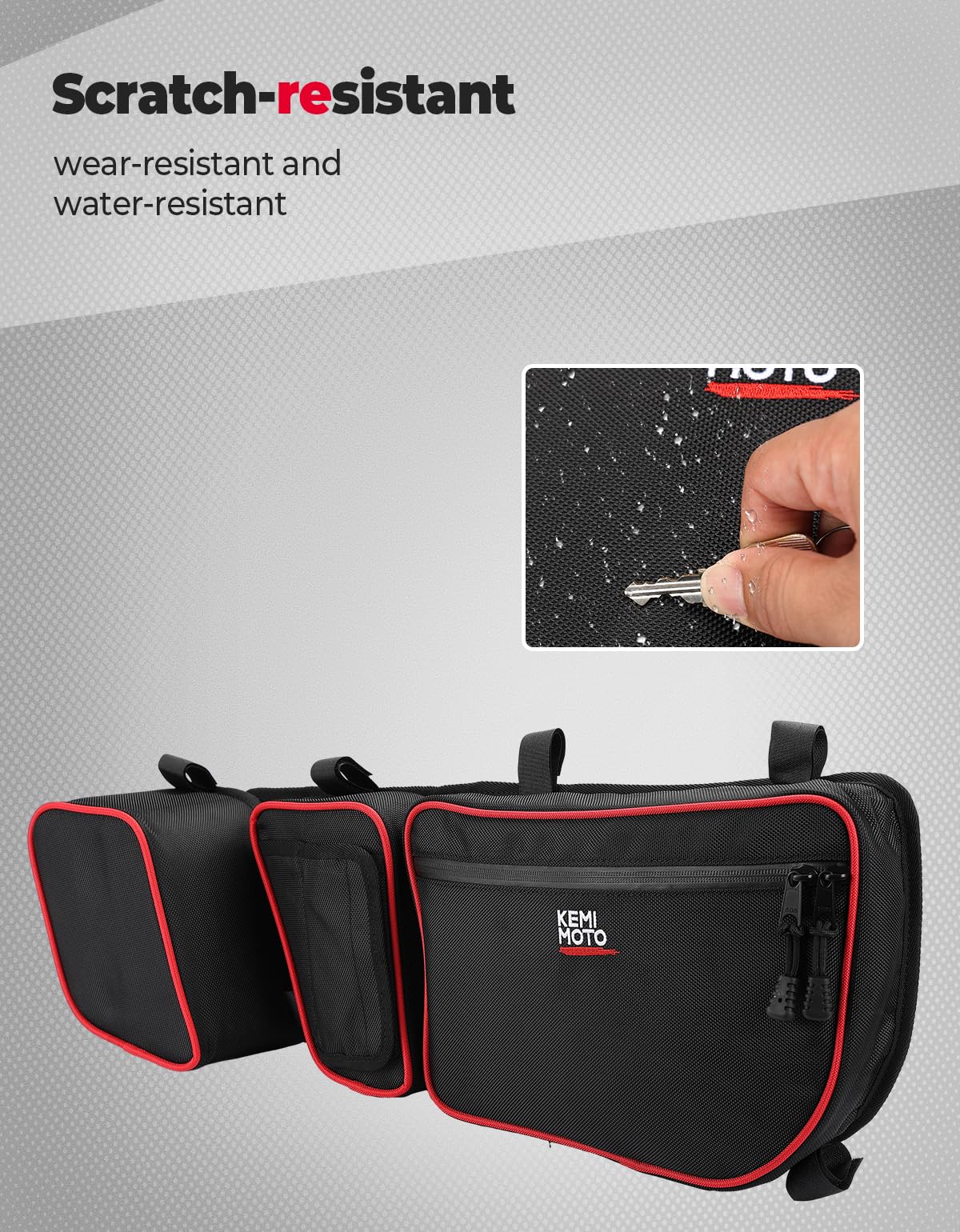 Photo of Kemimoto Door Bags with Removable Knee Pads for Can-Am Maverick X3 - Red by Kemimoto - Premium for UTVs / Side by Sides