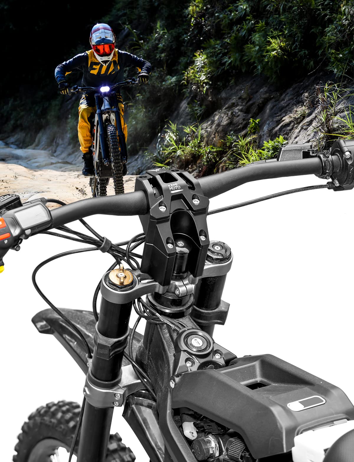 Photo of Direct Mount Riser Stem For Sur-Ron Light Bee X Segway X160 X260 Electric Dirt Bike by Kemimoto - Premium for UTVs / Side by Sides