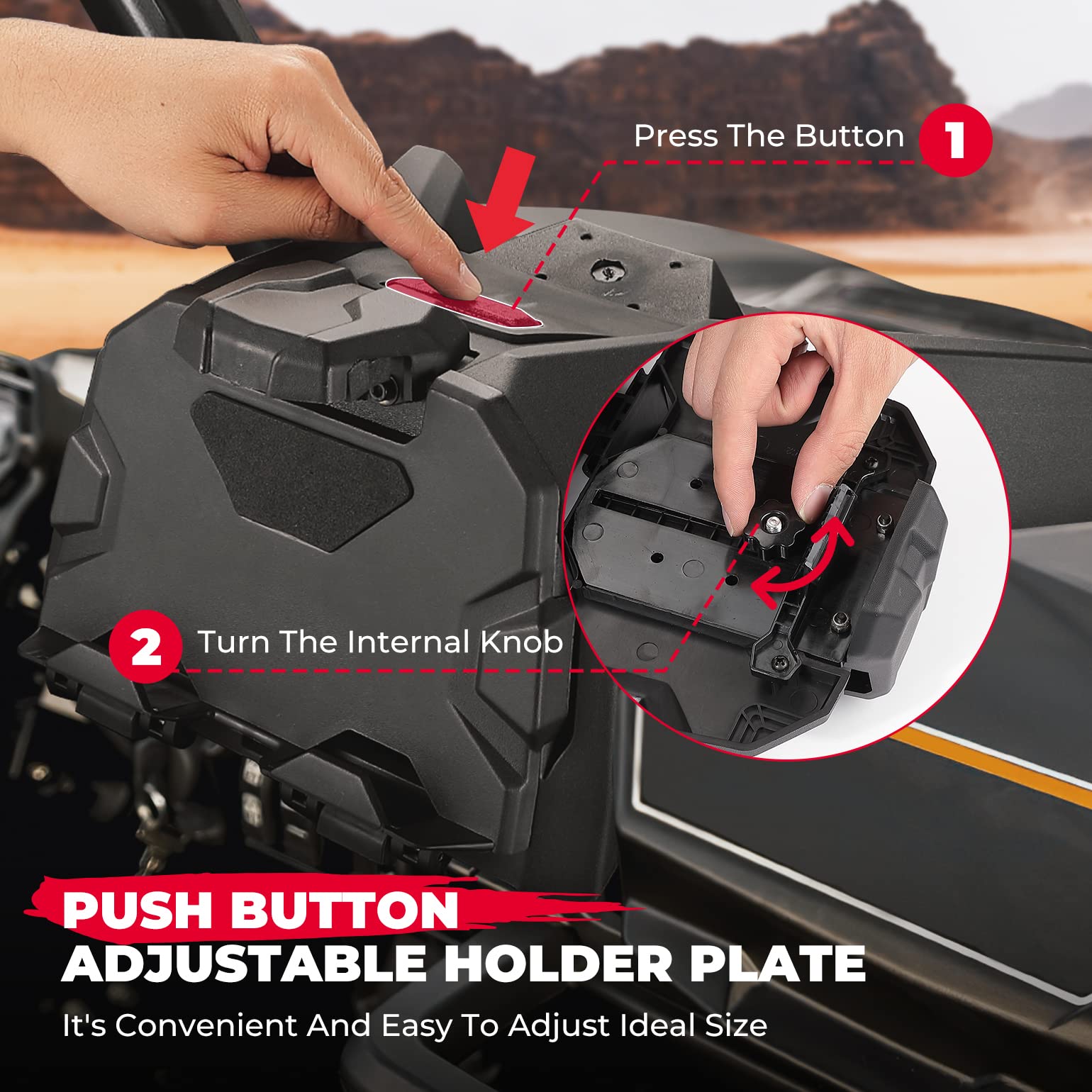 Photo of Tablet Holder With Storage Box for Can Am Maverick Sport & Trail, Commander by Kemimoto - Premium for UTVs / Side by Sides