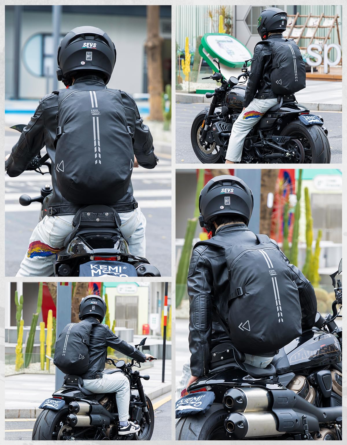 Photo of Motorcycle Backpack, 40L Waterproof Helmet Bag by Kemimoto - Premium for UTVs / Side by Sides