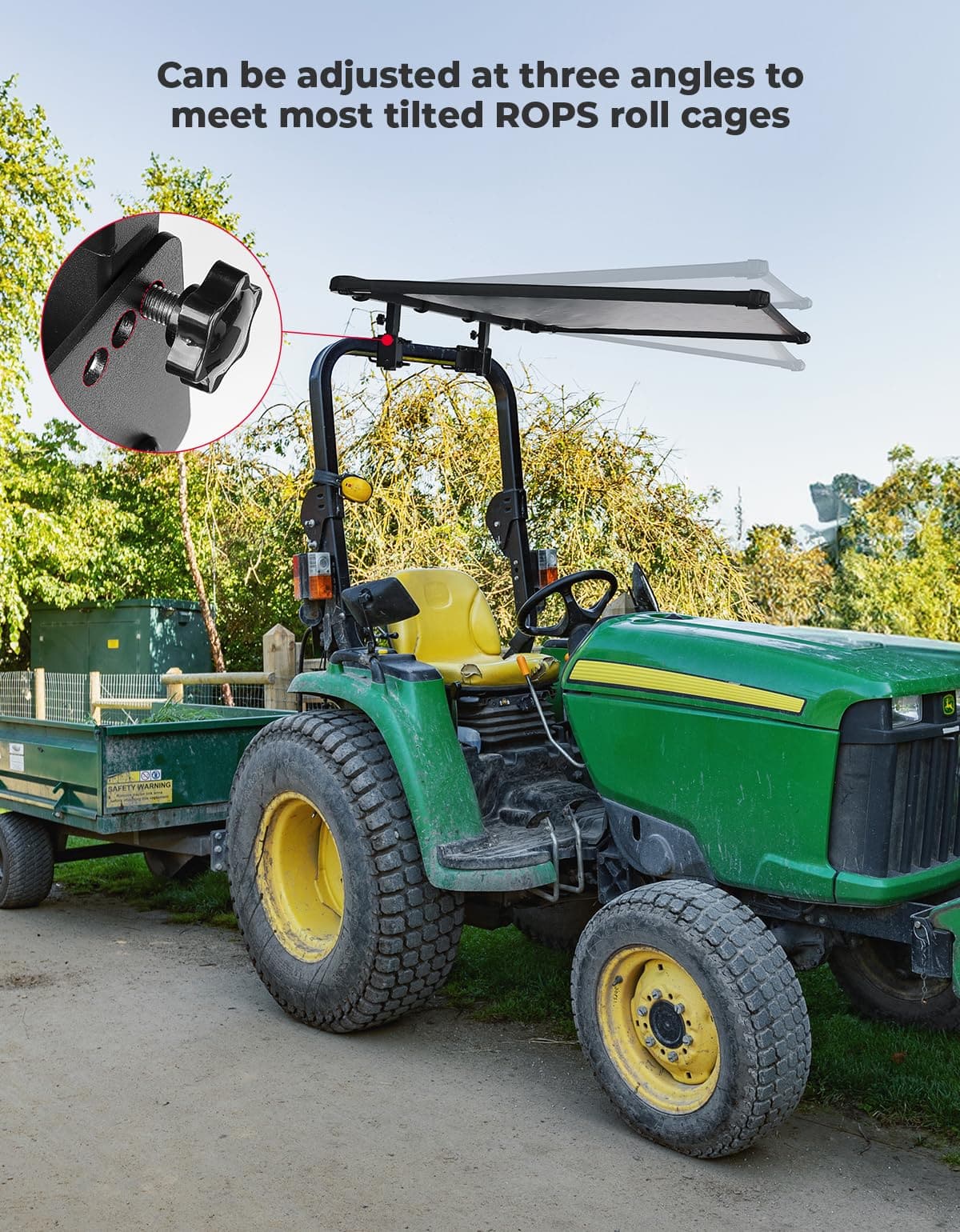Photo of Tractor Sun Shade Canopy for John Deere Kubota Cub Cadet by Kemimoto - Premium for UTVs / Side by Sides