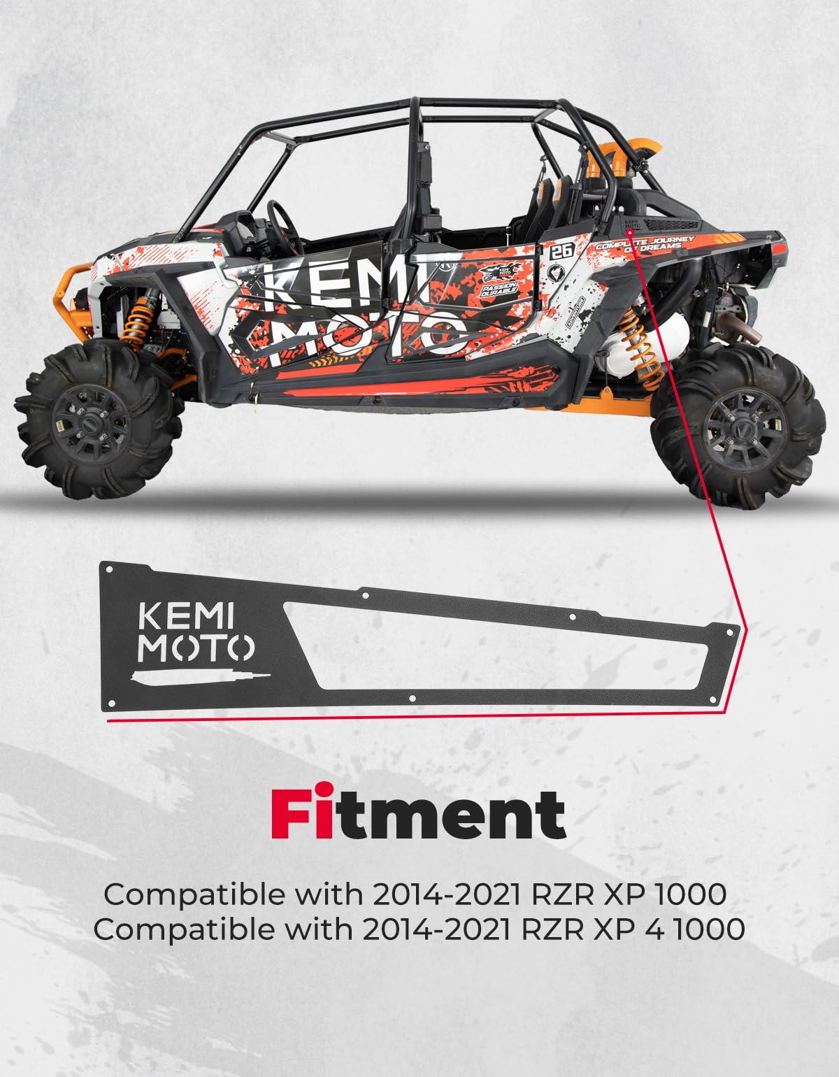 Photo of Side Vent Covers for RZR XP 1000/ 4 1000 (2014-2023) by Kemimoto - Premium for UTVs / Side by Sides