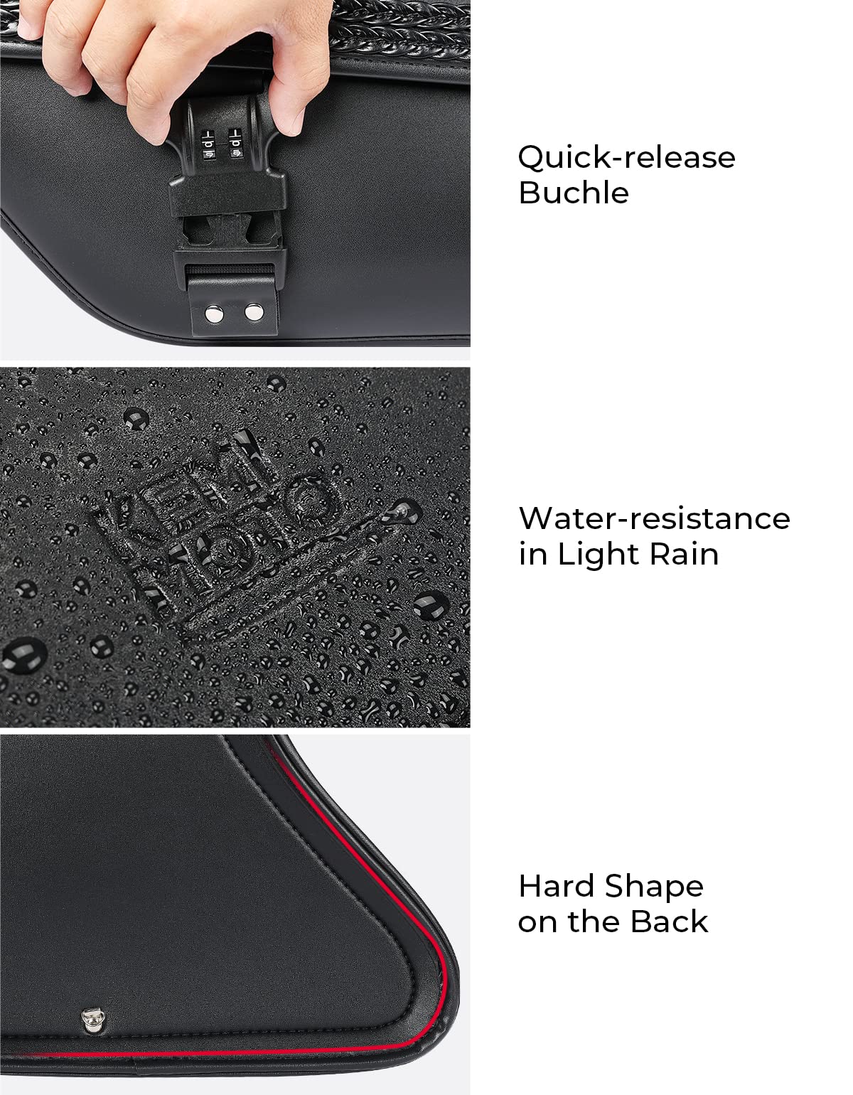 Photo of 28L Synthetic Leather Saddlebags with Lock for Sportster 883 Softail Dyna by Kemimoto - Premium for UTVs / Side by Sides
