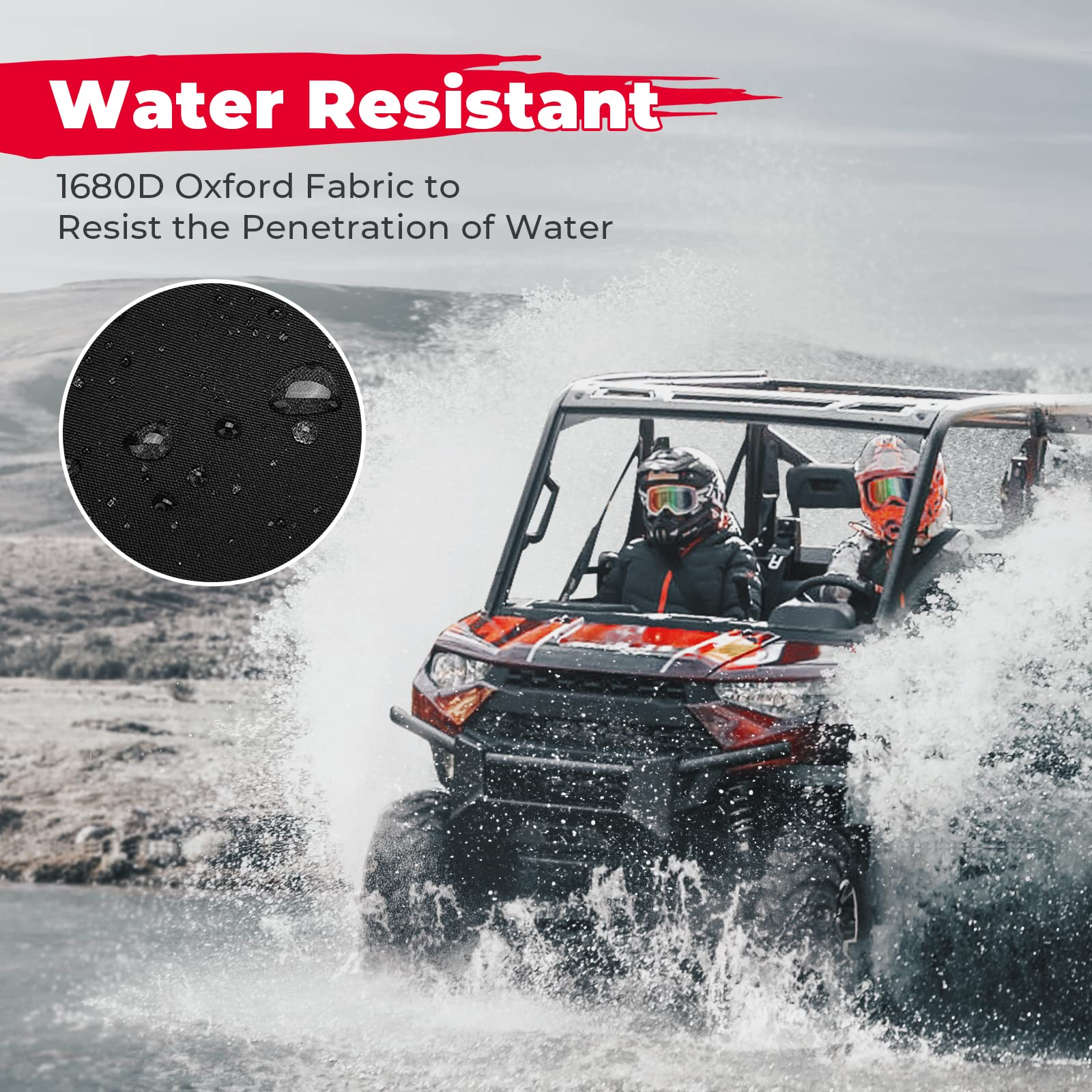 Photo of Split Bench Seat Covers for Polaris Ranger XP 1000/CREW (6 PCS) by Kemimoto - Premium for UTVs / Side by Sides