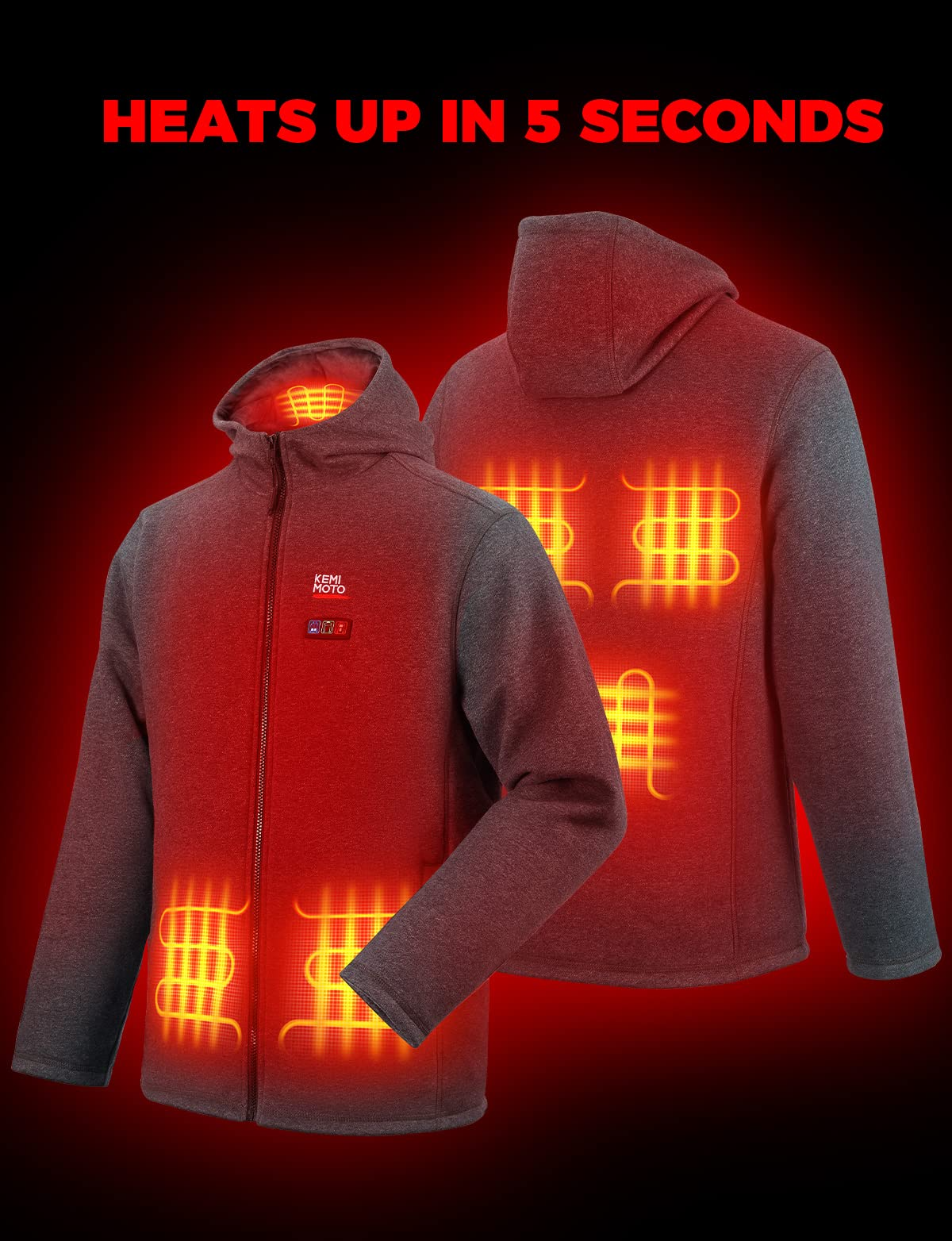 Photo of Heated Hoodie with 12V Battery Pack by Kemimoto - Premium for UTVs / Side by Sides