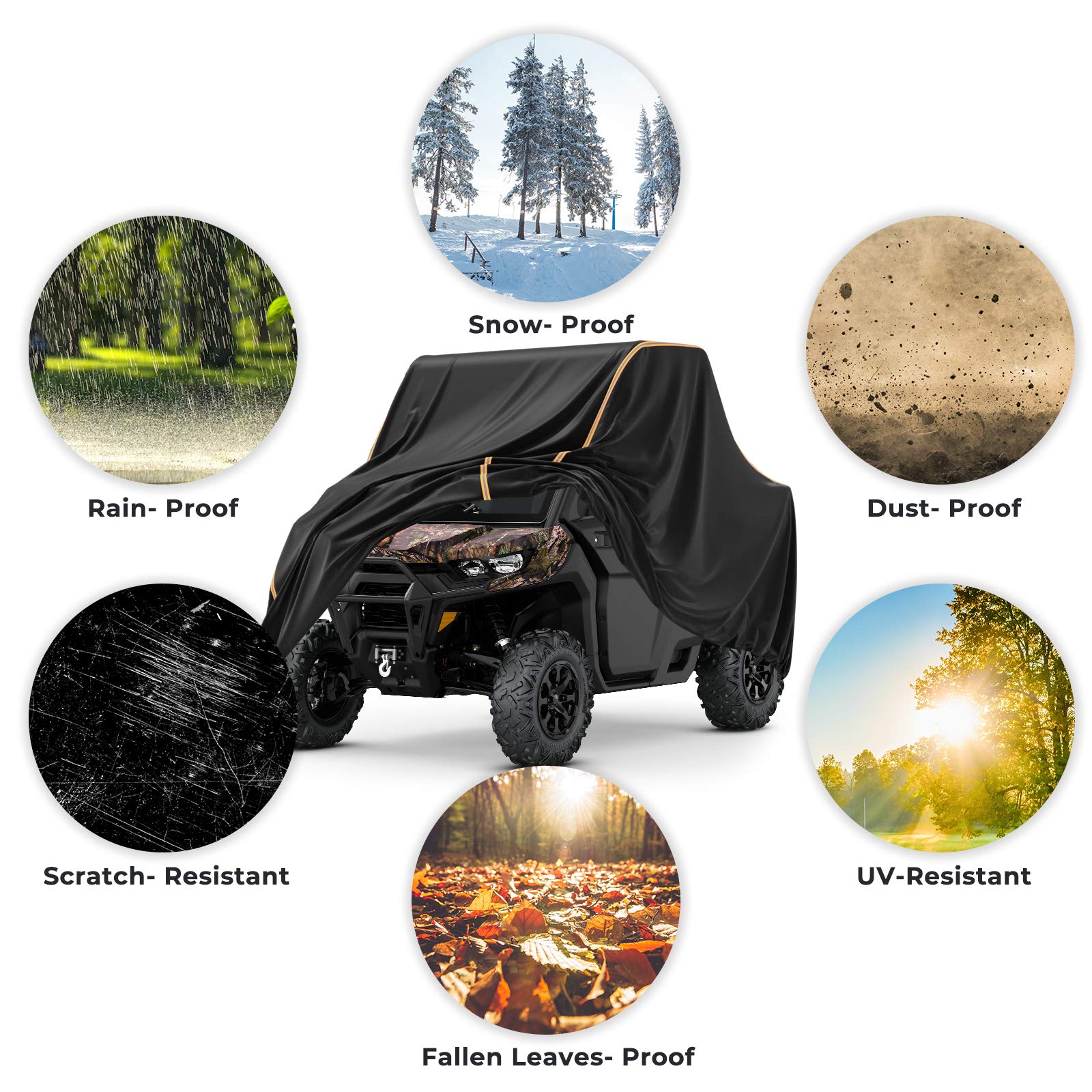 Photo of 2-Seater UTV Cover for Defender, Ranger, Commander by Kemimoto - Premium for UTVs / Side by Sides