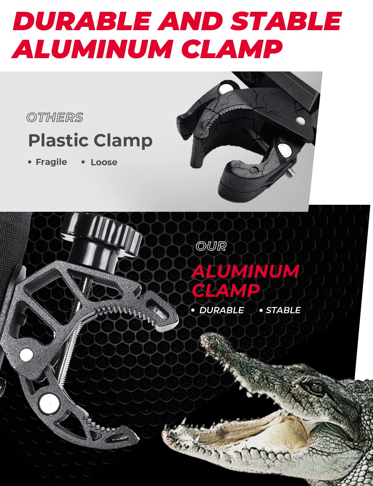 Photo of Oxford Fabric Cup Holder with Upgrade Alligator Clamp for UTV ATV Motorcycle Bike by Kemimoto - Premium for UTVs / Side by Sides
