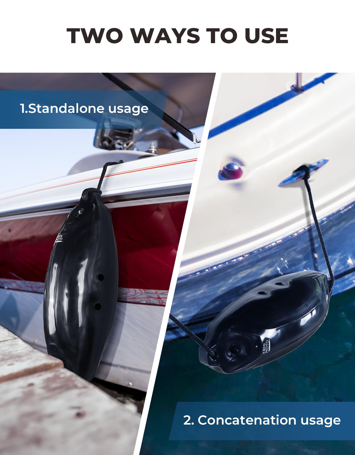 Photo of 2pcs Inflatable Boat Fenders Bumpers for 20-30ft Boat for Docking by Kemimoto - Premium for UTVs / Side by Sides