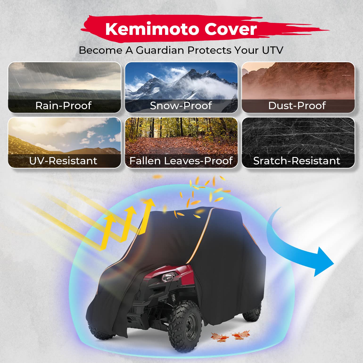 Photo of UTV Cover for Yamaha Wolverine by Kemimoto - Premium for UTVs / Side by Sides