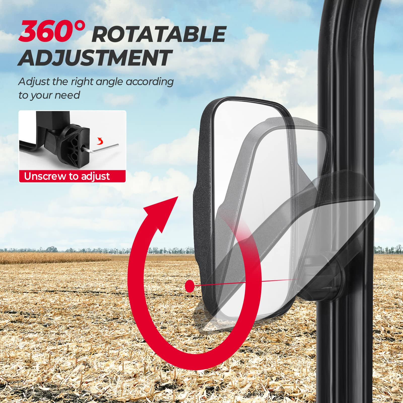 Photo of UTV Side Mirror for Ranger/General/Defender/UFORCE by Kemimoto - Premium for UTVs / Side by Sides