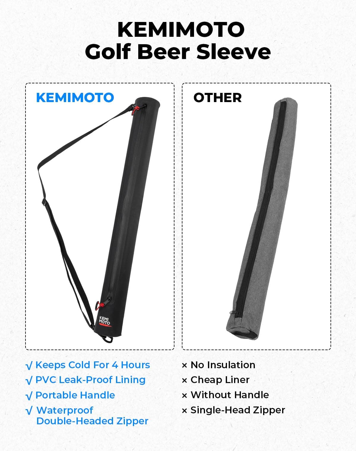 Photo of Golf Beer Sleeve Cooler Bag by Kemimoto - Premium for UTVs / Side by Sides