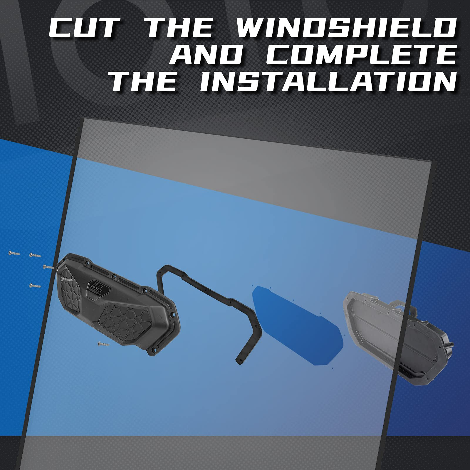 Photo of UTV Windshield Vent Kit For Polycarbonate Windshield by Kemimoto - Premium for UTVs / Side by Sides