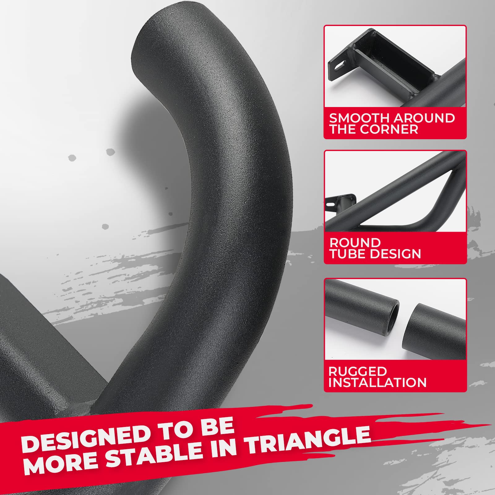 Photo of Steel Nerf Bars Fit Polaris RZR XP 4 1000 / 4 Turbo 2014-2023 by Kemimoto - Premium for UTVs / Side by Sides