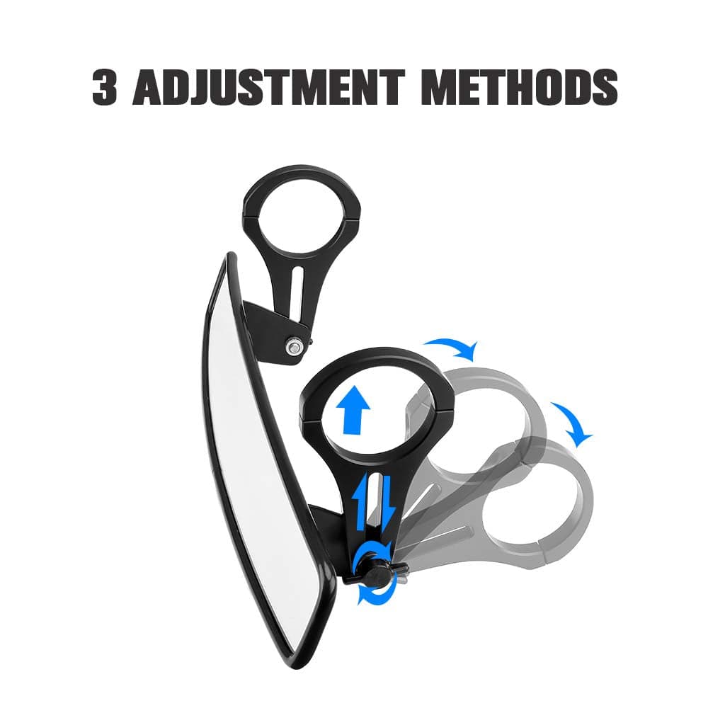 Photo of Rear View Mirror with 1.75" Clamps and Convex Design for Polaris RZR by Kemimoto - Premium for UTVs / Side by Sides