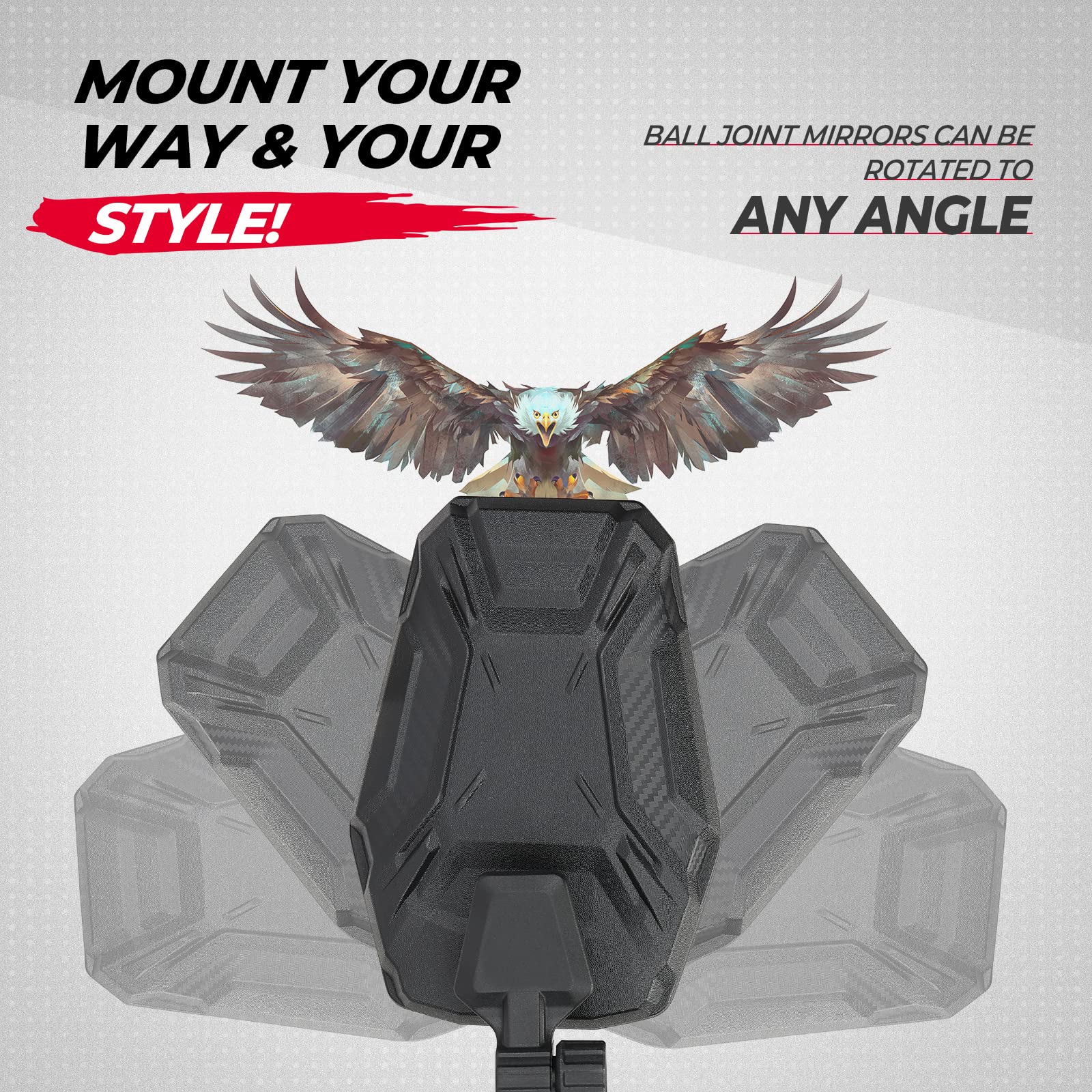 Photo of UTV Side Mirrors for Polaris Ranger/ Can-Am Defender/ Maverick Trail by Kemimoto - Premium for UTVs / Side by Sides