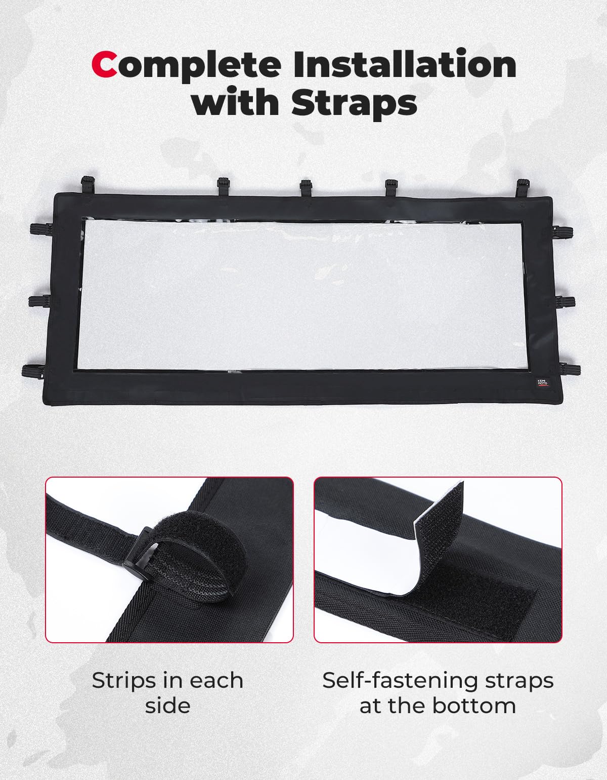 Photo of Waterproof Soft Rear Window for Ranger XP 1000/Crew, 1000/Crew, XP 900 by Kemimoto - Premium for UTVs / Side by Sides