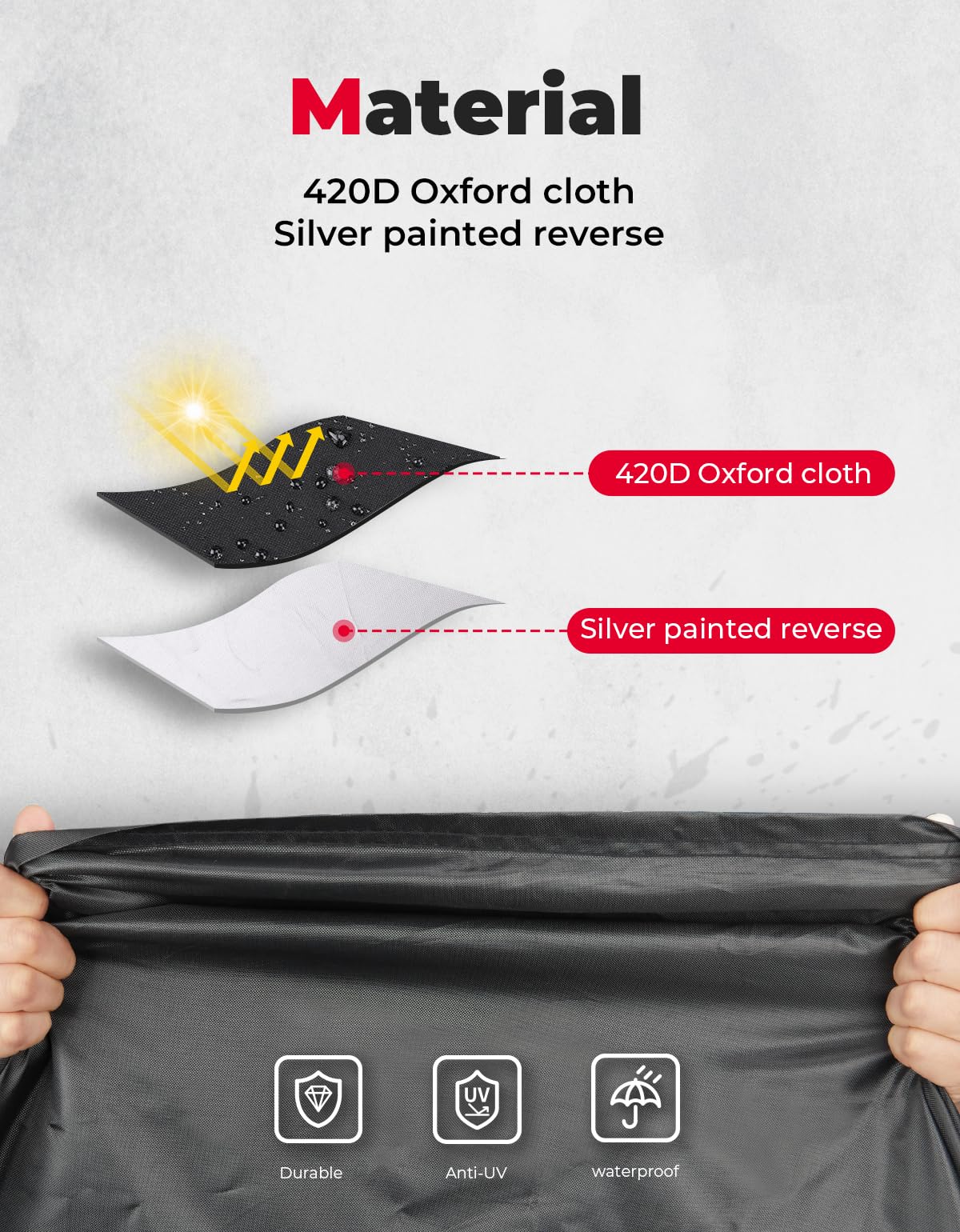 Photo of Snowmobile Cover 420D Heavy-Duty Waterproof Sled Ski Cover by Kemimoto - Premium for UTVs / Side by Sides