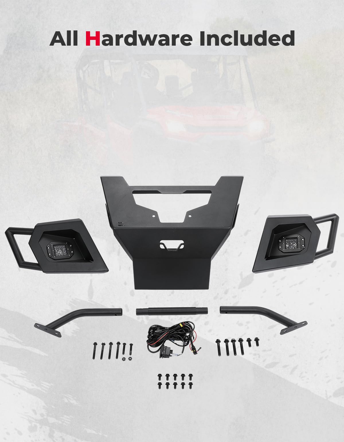 Photo of UTV Front Bumper with Lights for Pioneer 1000-6 2023-2024 by Kemimoto - Premium for UTVs / Side by Sides