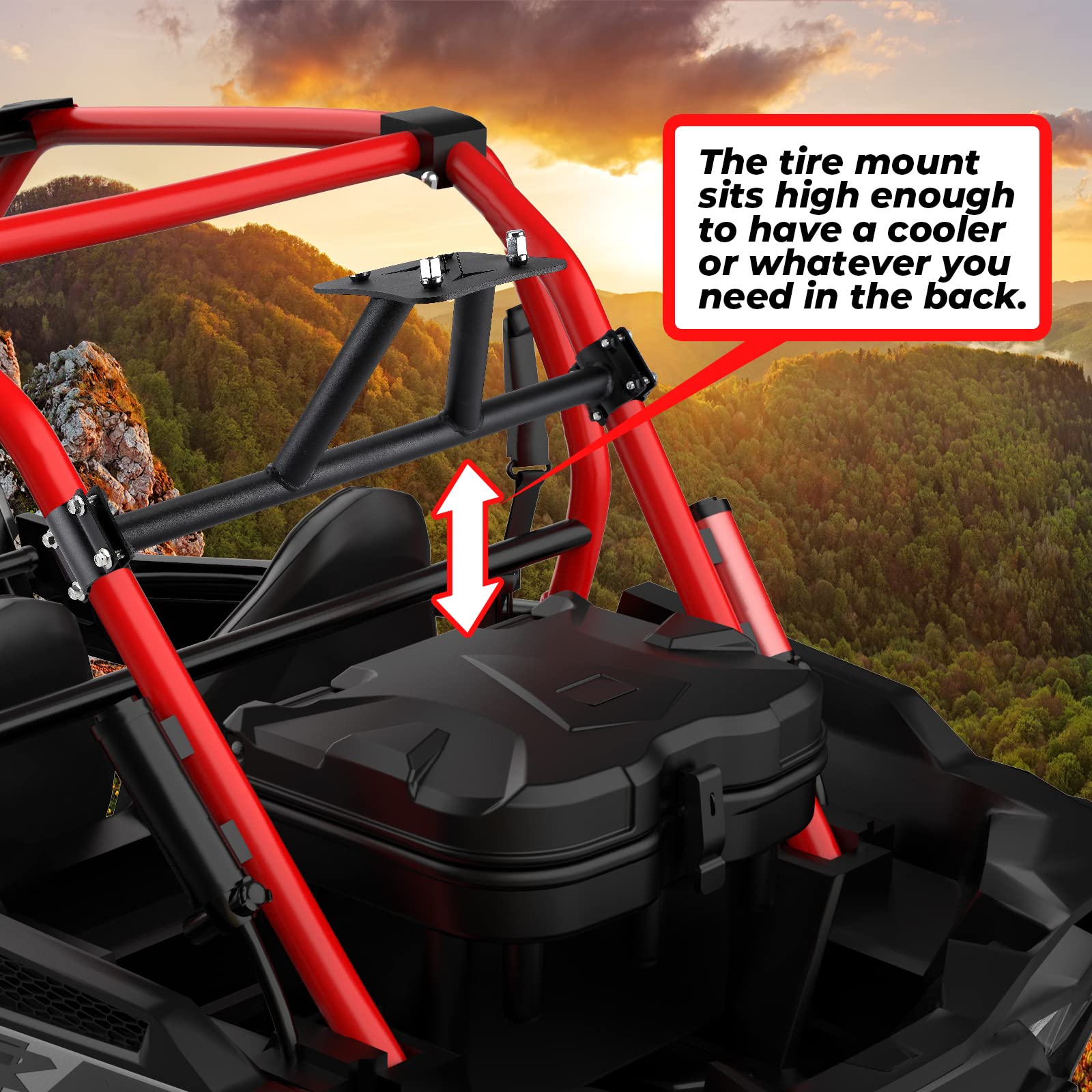 Photo of Spare Tire Carrier Mount for Polaris RZR XP 1000/4 1000 /Turbo by Kemimoto - Premium for UTVs / Side by Sides
