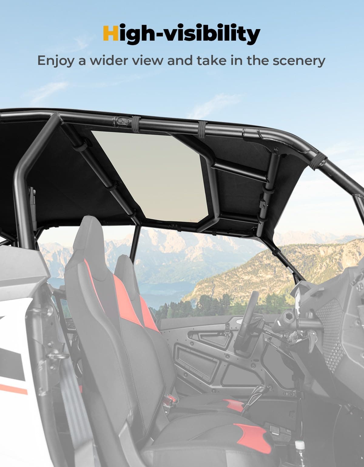 Photo of PVC Soft Roof Top for Polaris RZR XP 4 1000 2024-2025 by Kemimoto - Premium for UTVs / Side by Sides