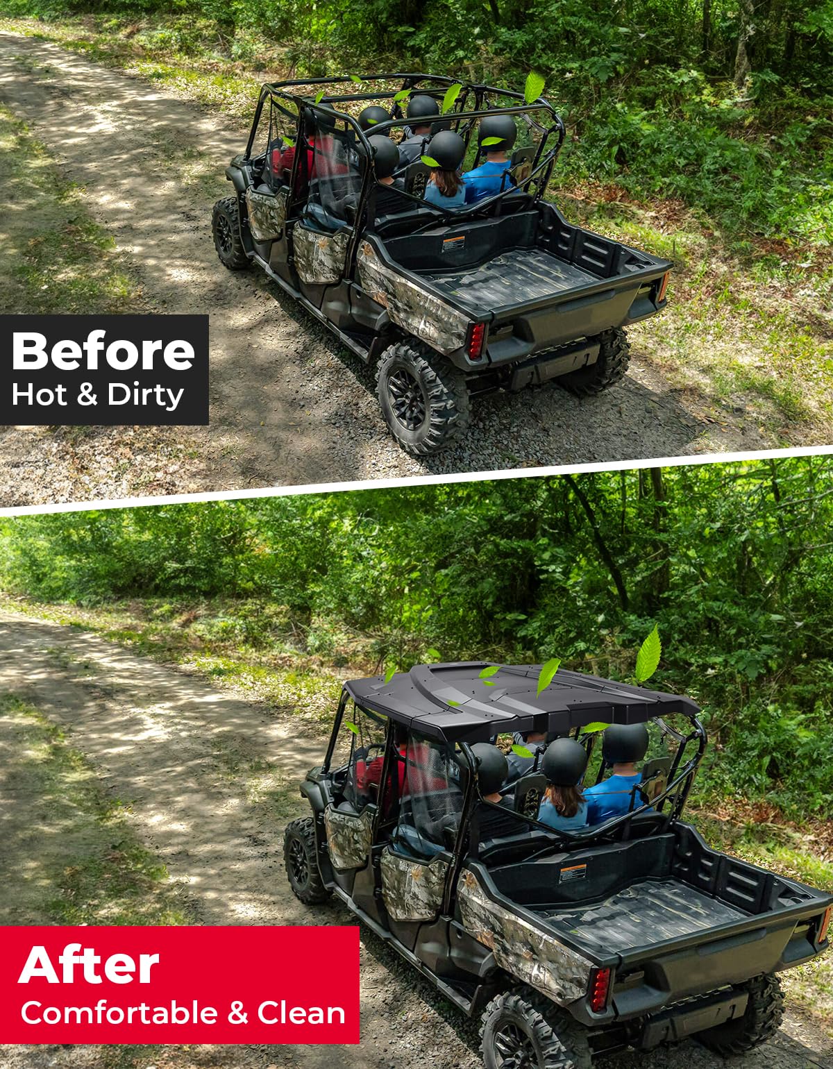 Photo of Plastic Hard Roof Top for Pioneer 1000-6 2023-2024 by Kemimoto - Premium for UTVs / Side by Sides