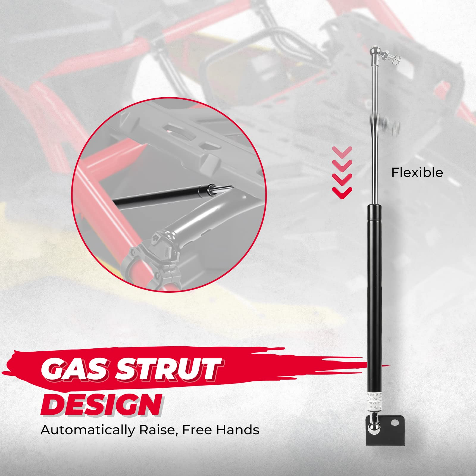 Photo of Rear Rack Spare Tire Rack with Gas Strut for Can Am X3 / X3 Max by Kemimoto - Premium for UTVs / Side by Sides