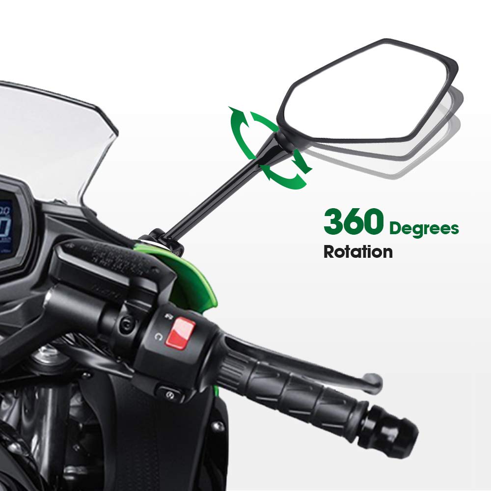 Photo of Motorcycle Mirrors Rear View for Ninja 650R by Kemimoto - Premium for UTVs / Side by Sides