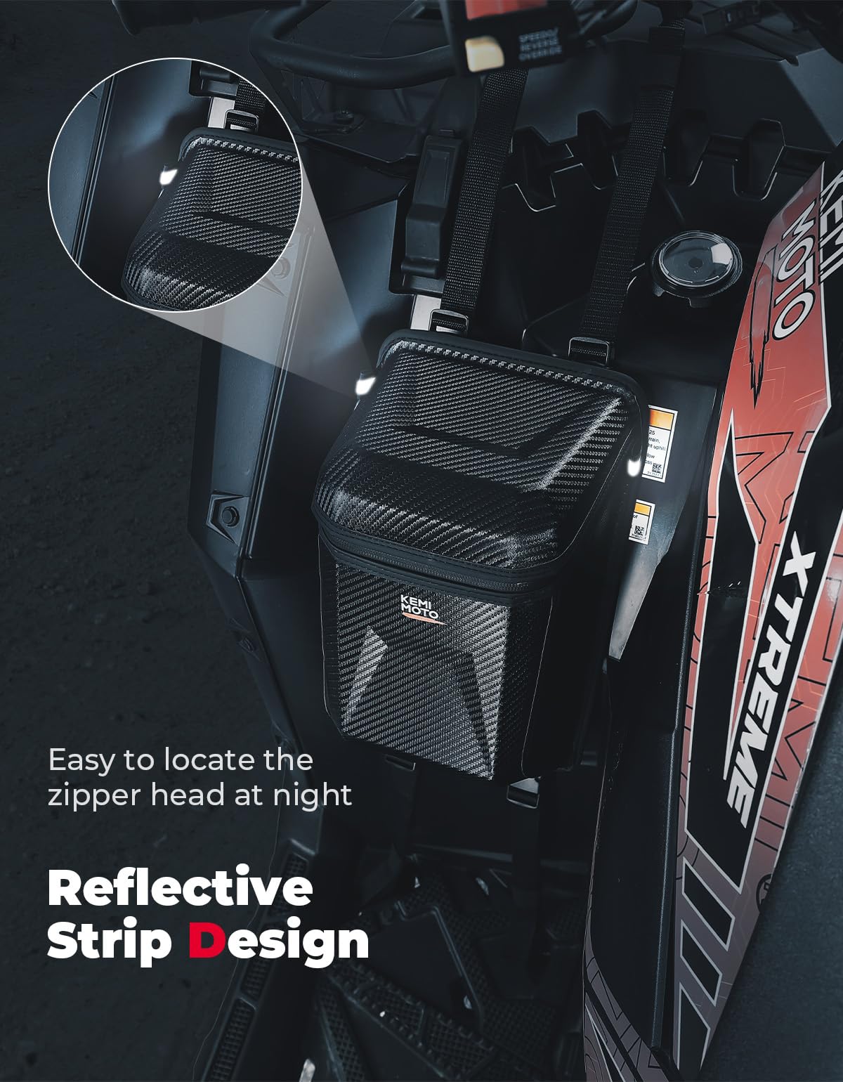 Photo of Universal ATV Fender Bag 5.5L for Polaris Sportsman Grizzly Cfmoto by Kemimoto - Premium for UTVs / Side by Sides