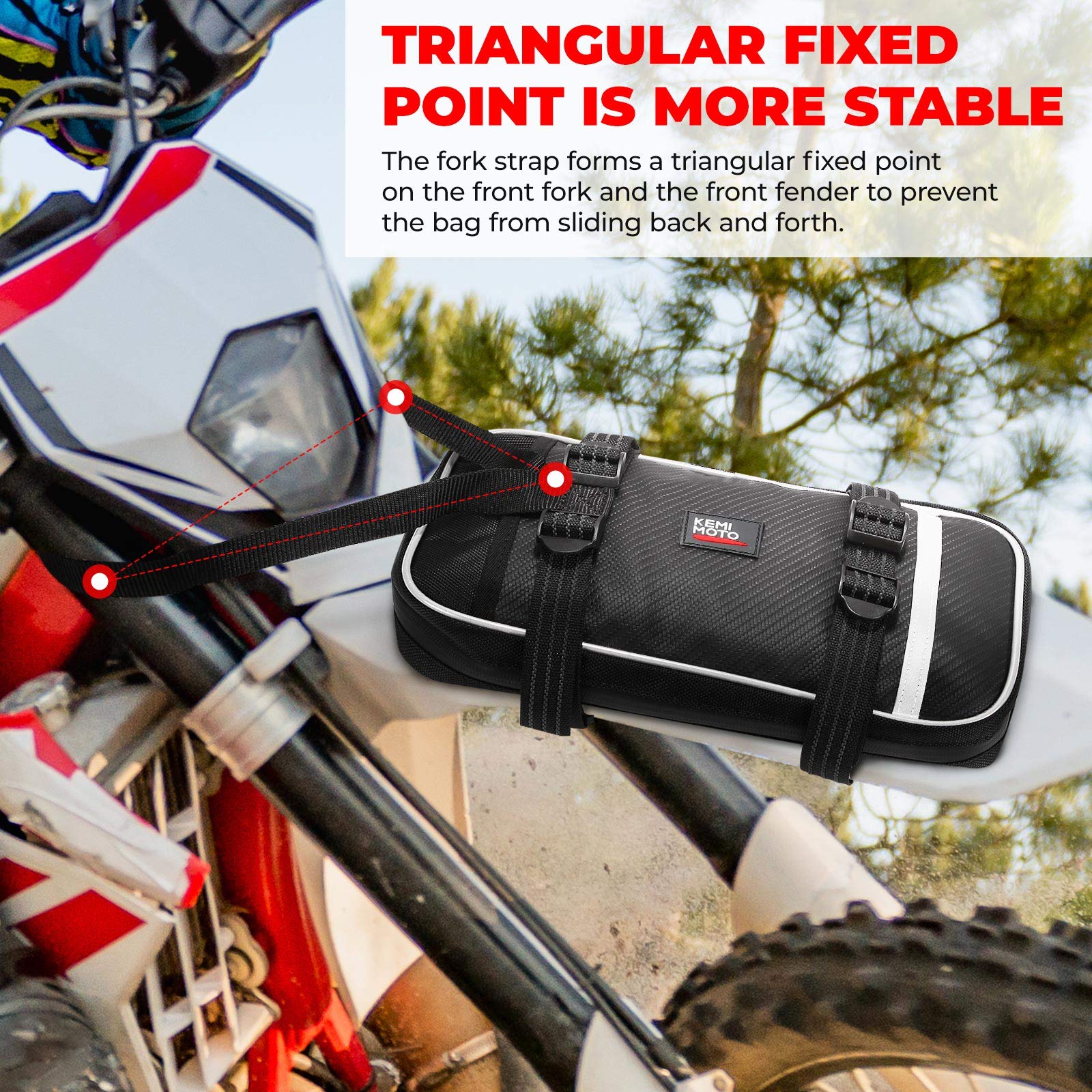 Photo of Front Fender Bag Dirt Bike Fender Bag Comes with Tool Roll Bag by Kemimoto - Premium for UTVs / Side by Sides