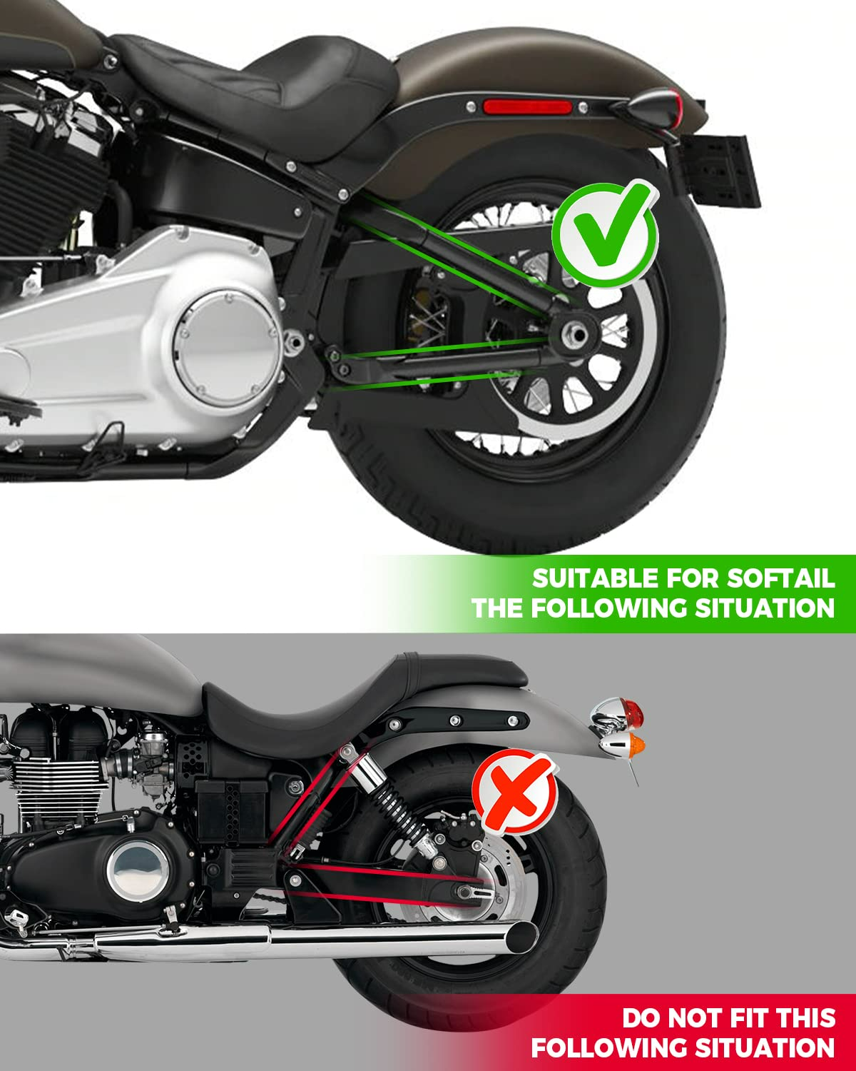 Photo of Synthetic Leather Swing Arm Bags Left Side for Harley by Kemimoto - Premium for UTVs / Side by Sides