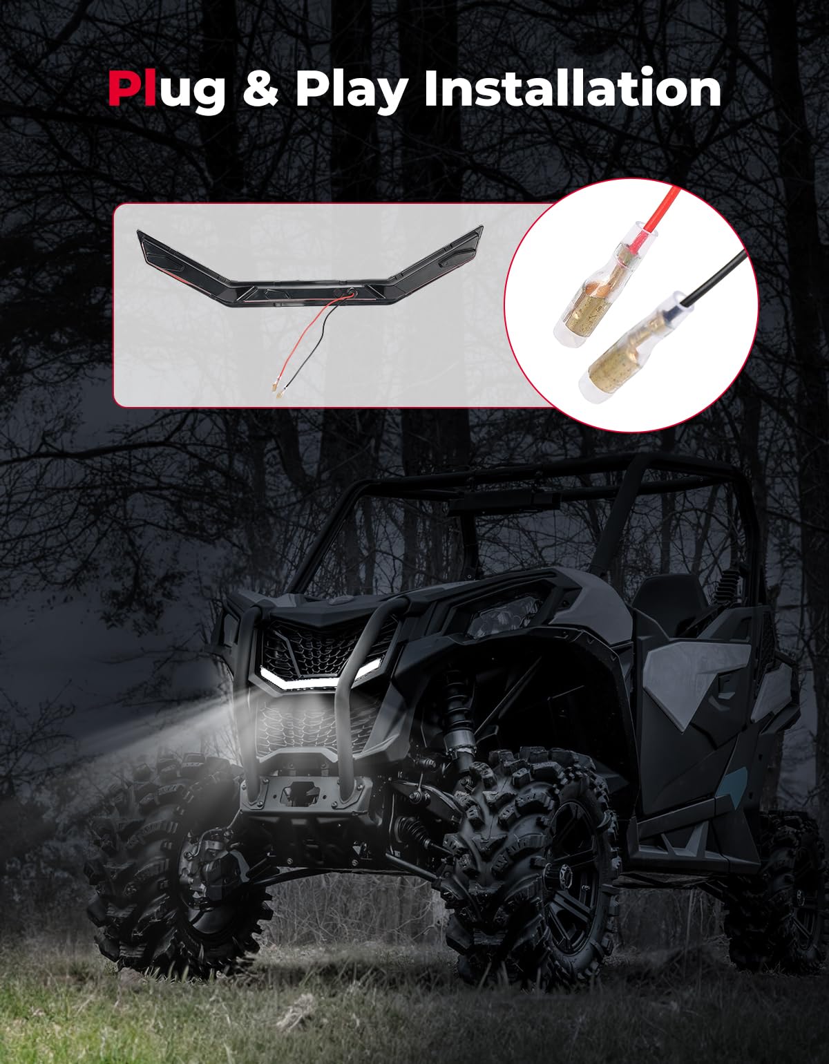 Photo of Kemimoto Front Grille Light, LED Accent Light for Can-Am Maverick Trail Sport by Kemimoto - Premium for UTVs / Side by Sides
