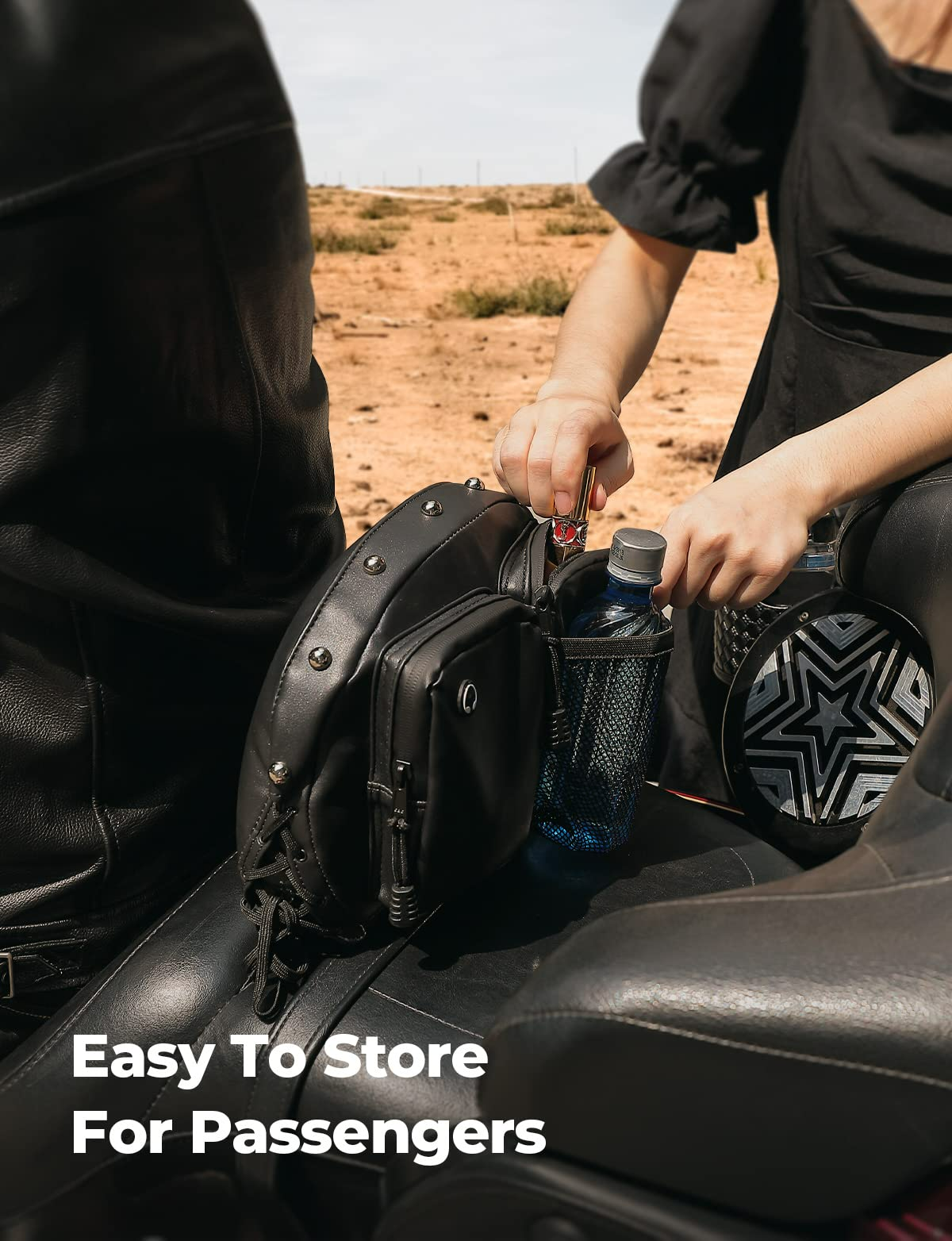 Photo of Motorcycle Rider Backrest Organizer Kit for Road Glide Touring Softail by Kemimoto - Premium for UTVs / Side by Sides