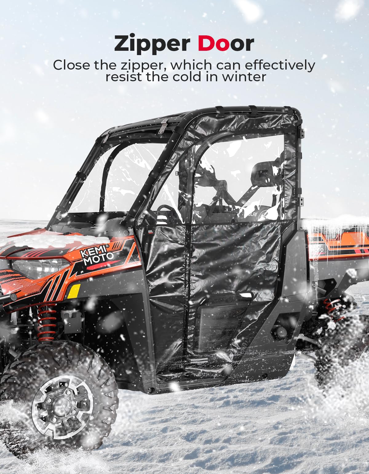 Photo of UTV Cab Enclosure Upper Doors for Ranger XP 1000 (2017-2025) by Kemimoto - Premium for UTVs / Side by Sides