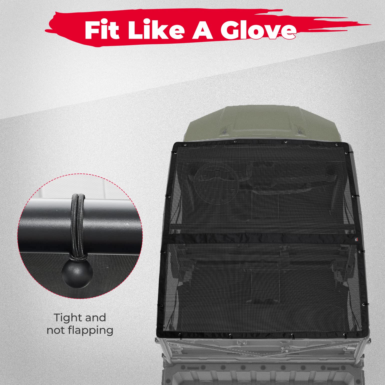 Photo of UTV Soft Top Window Net Mesh for Polaris Ranger 1000 Crew (2017-2024) by Kemimoto - Premium for UTVs / Side by Sides