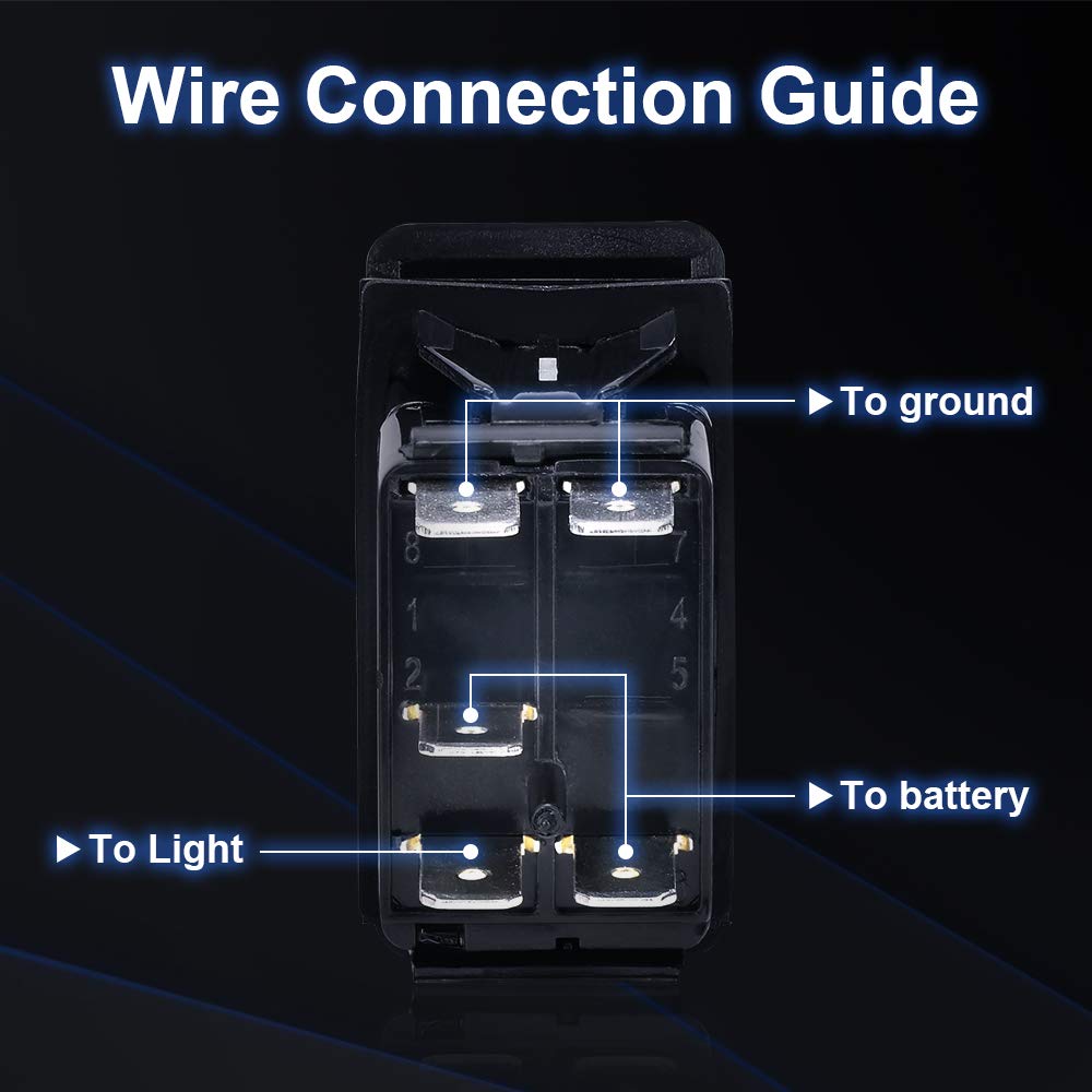 Photo of Lighted Whip Illuminated Marine Rocker Switch 12V by Kemimoto - Premium for UTVs / Side by Sides