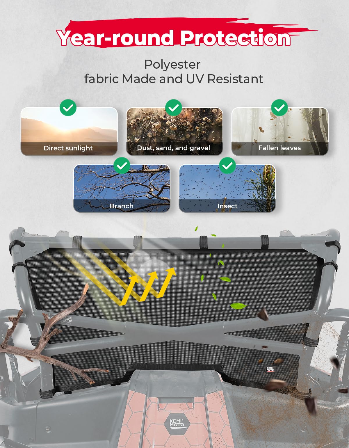 Photo of Rear Window Nets For CFMOTO ZForce 950 2020+ by Kemimoto - Premium for UTVs / Side by Sides