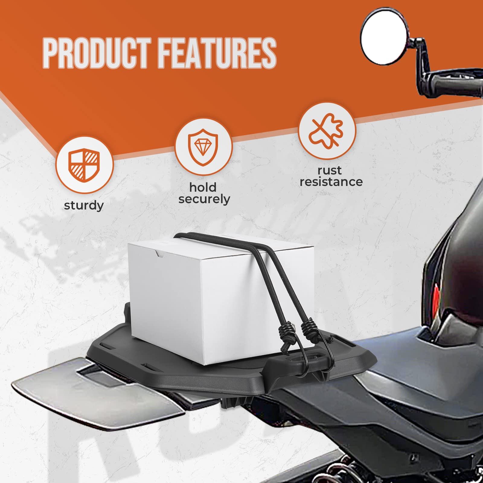 Photo of Rear Rack Plate for Can-Am Ryker by Kemimoto - Premium for UTVs / Side by Sides