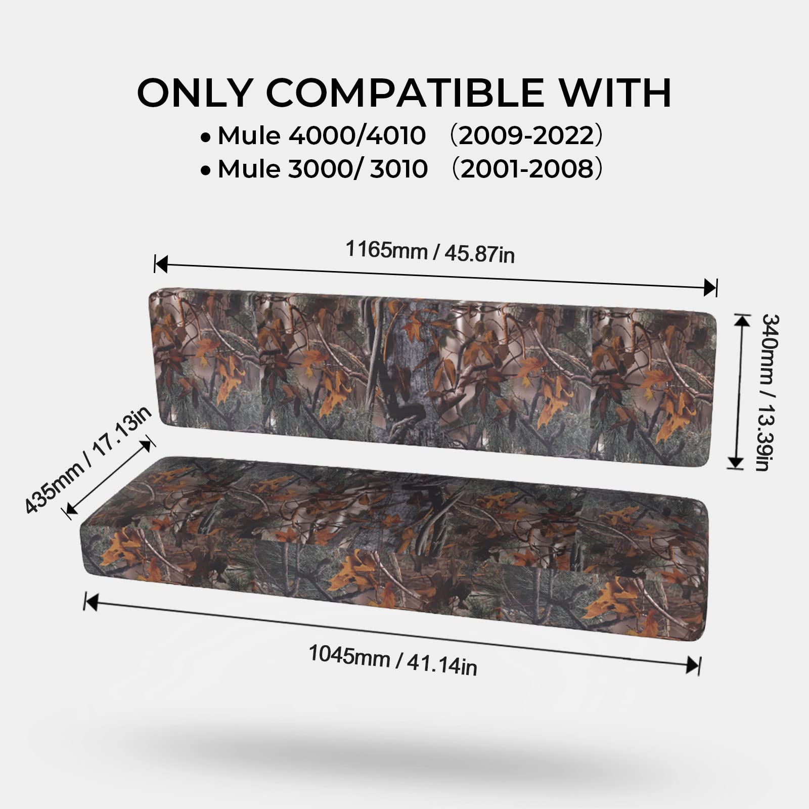 Photo of UTV Camo Seat Cover for Kawasaki Mule 3000 3010 4000 4010 by Kemimoto - Premium for UTVs / Side by Sides